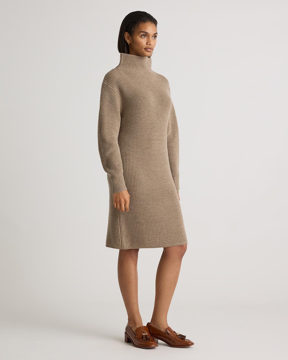 Quince | Women's Australian Merino Wool Relaxed Turtleneck Sweater Dress Product Image