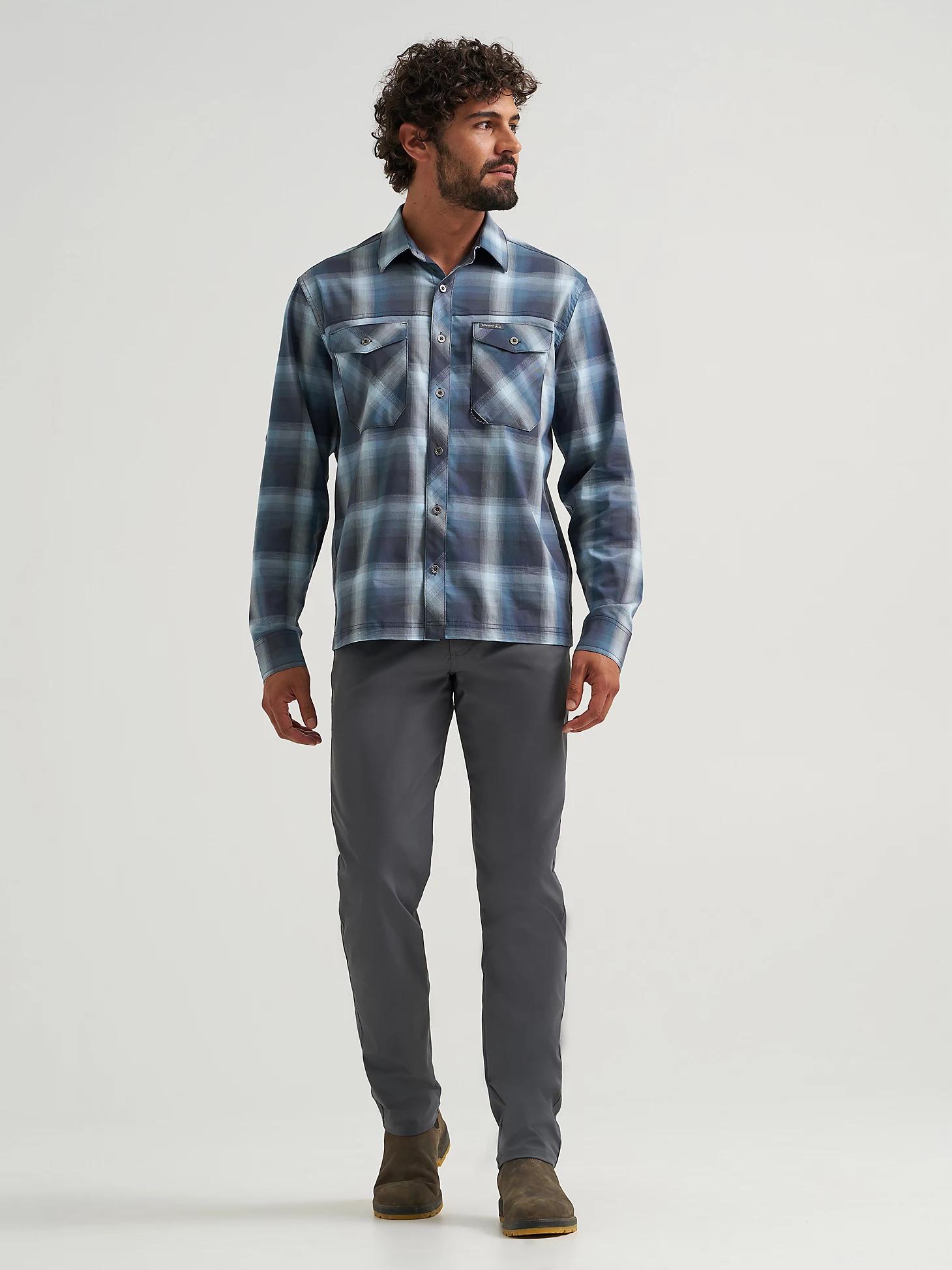 Men's Outdoor Stretch Plaid Shirt in Burst Navy Product Image