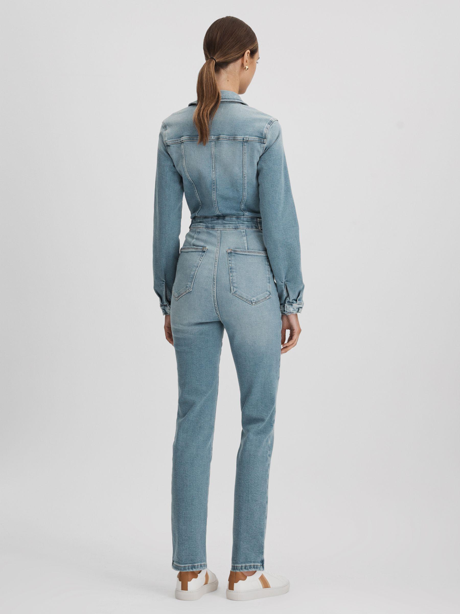 Good American Denim Long Sleeve Jumpsuit in Blue Product Image