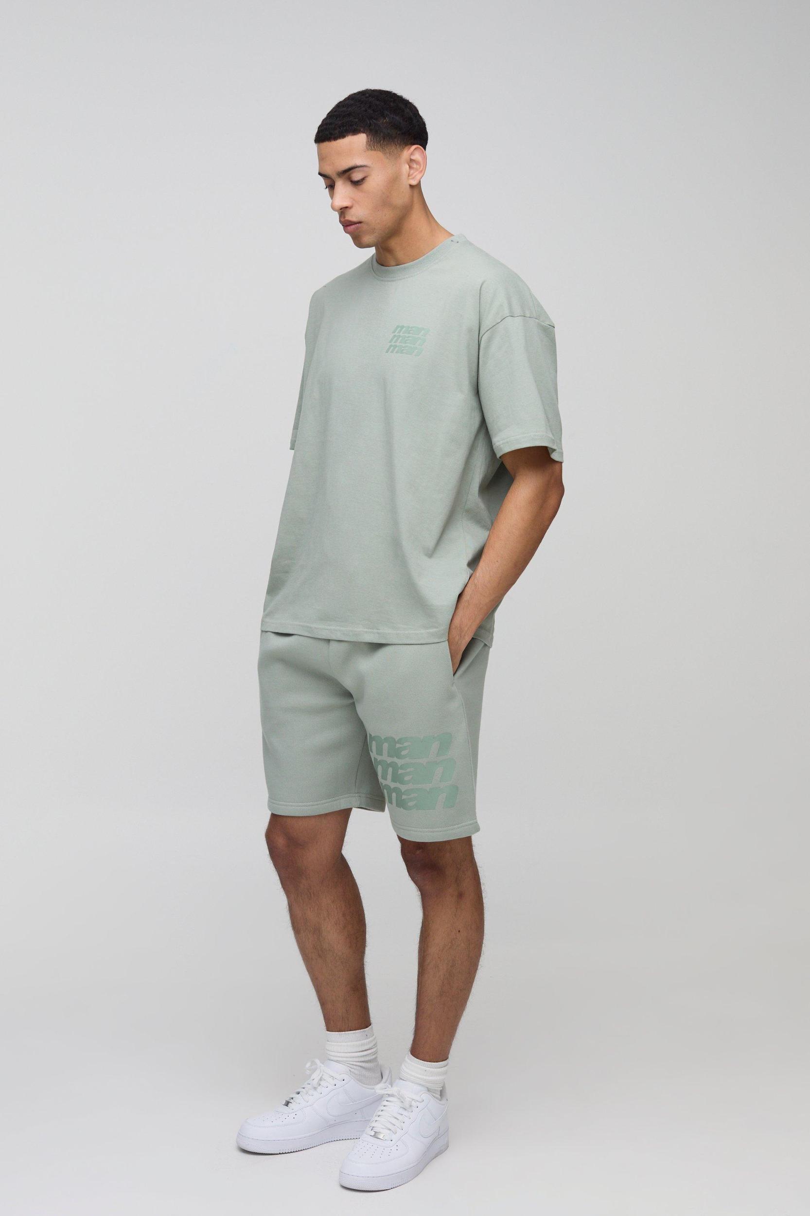 Oversized Man T-Shirt & Short Set | boohooMAN USA Product Image