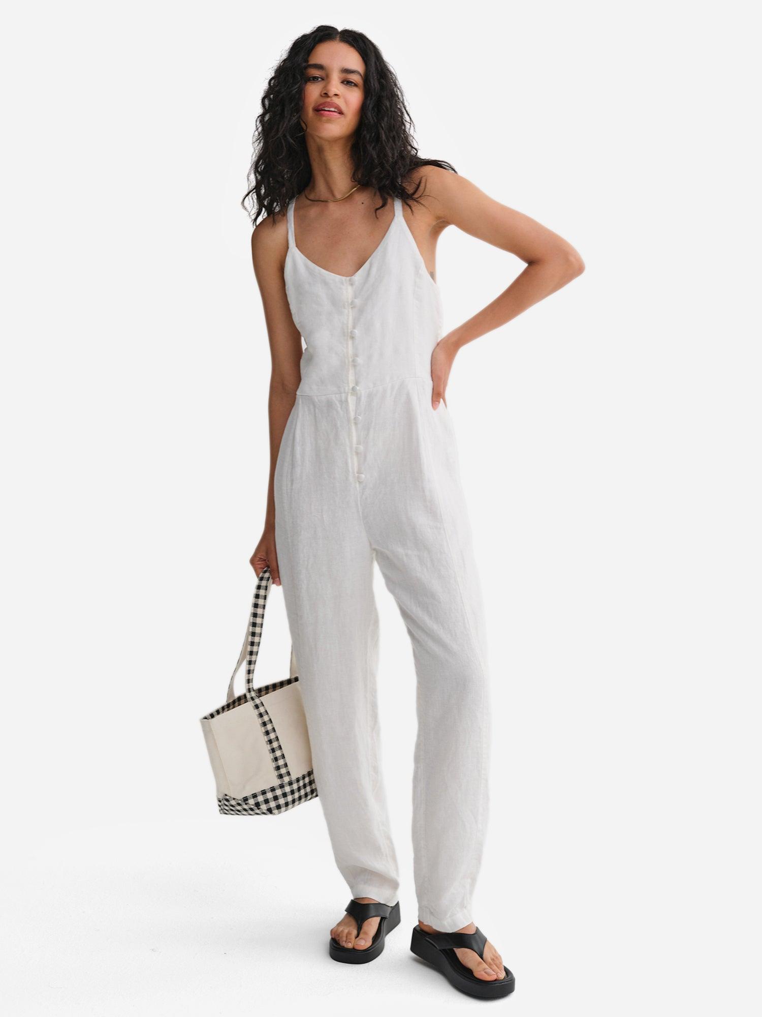 Organic Linen Tank Jumpsuit Female Product Image