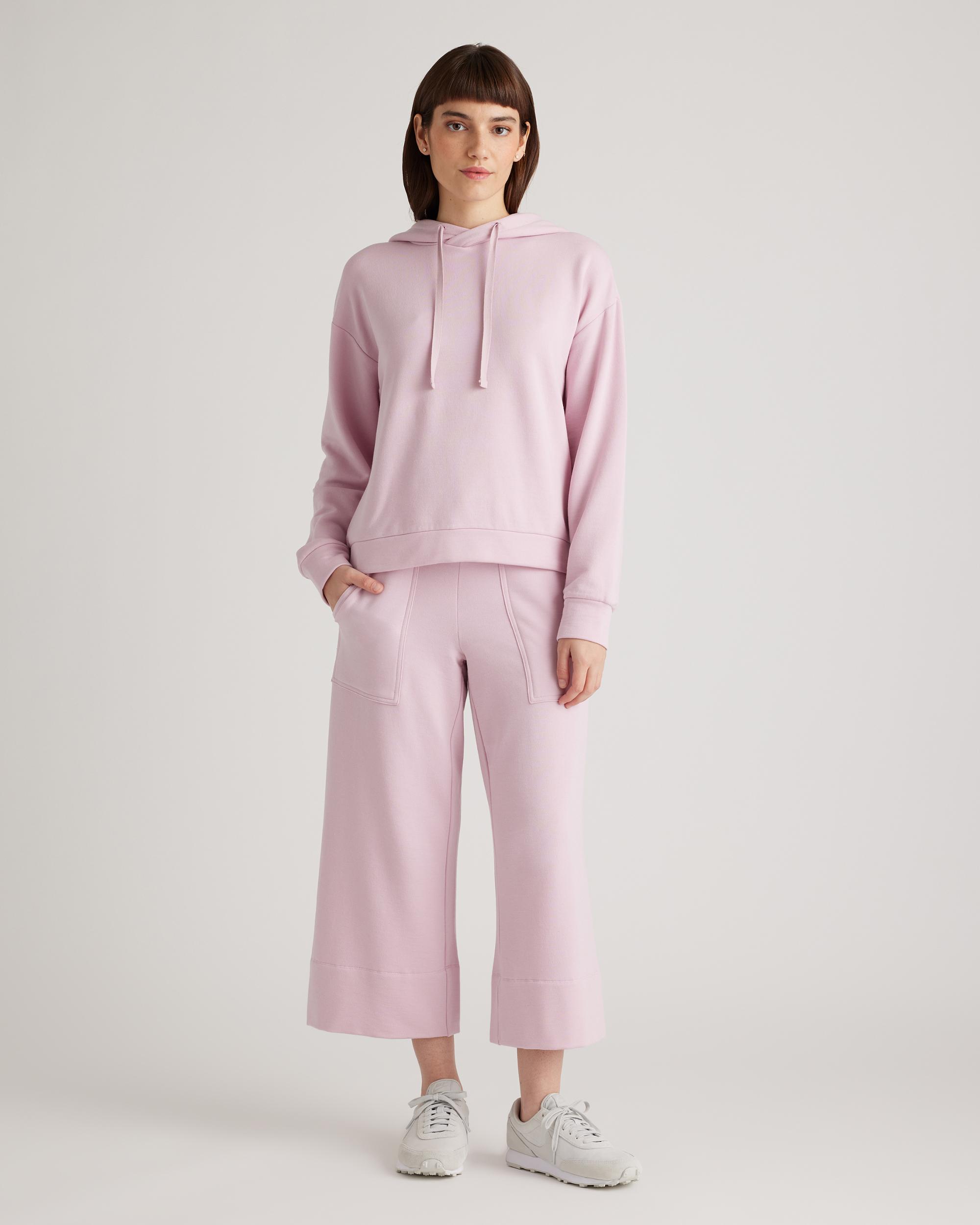 Quince | Women's SuperSoft Fleece Cropped Wide Leg Pants Lenzing Modal Product Image