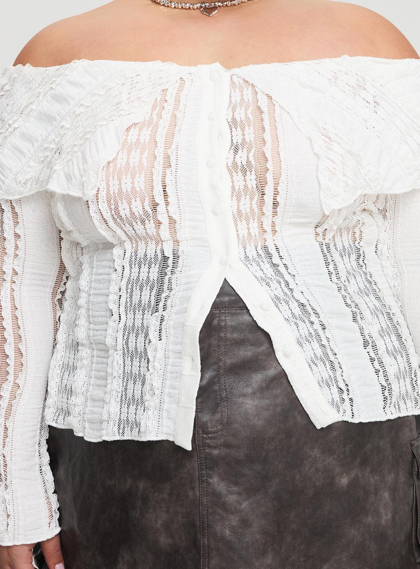 Lisbeth Off The Shoulder Top White Curve Product Image