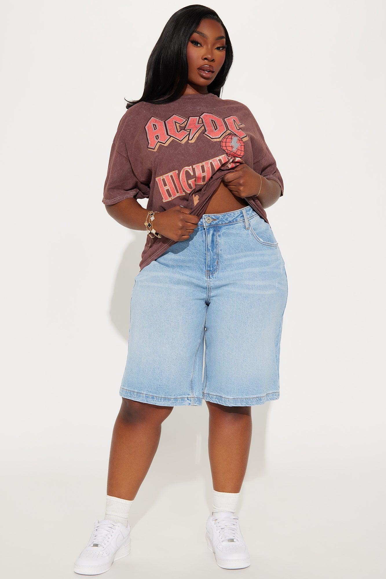 Mackenzie Drop Waist Denim Jort - Light Wash Product Image