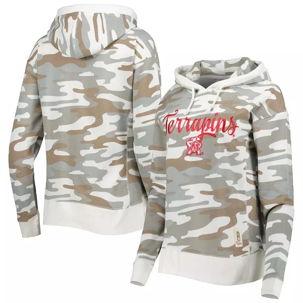 Women's Pressbox Camo Maryland Terrapins San Pablo Pullover Hoodie, Size: XL, Green Product Image