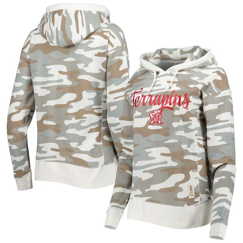 Women's Pressbox Camo Maryland Terrapins San Pablo Pullover Hoodie, Size: XL, Green Product Image