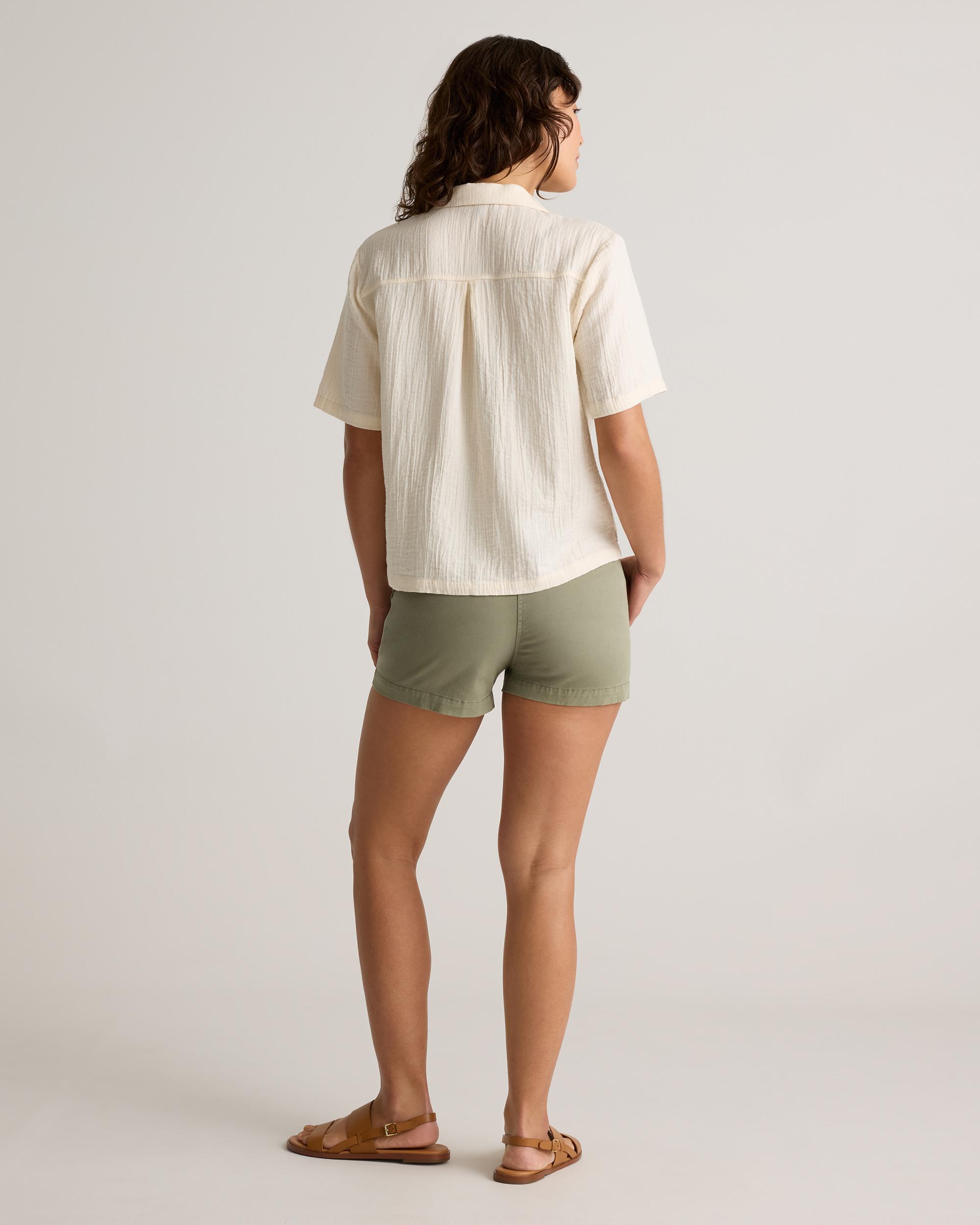Quince | Women's Gauze Short Sleeve Shirt Organic Cotton Product Image