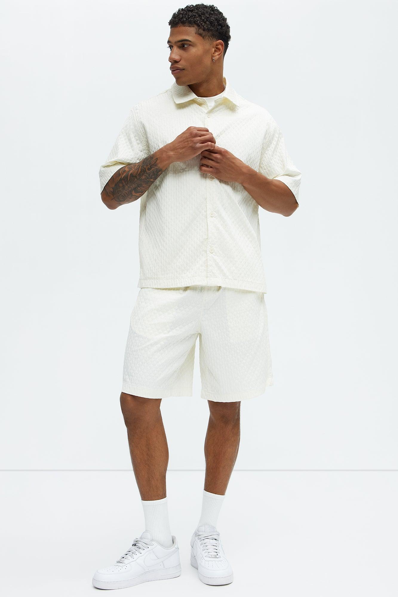 Mounce Textured Shorts - Off White Product Image