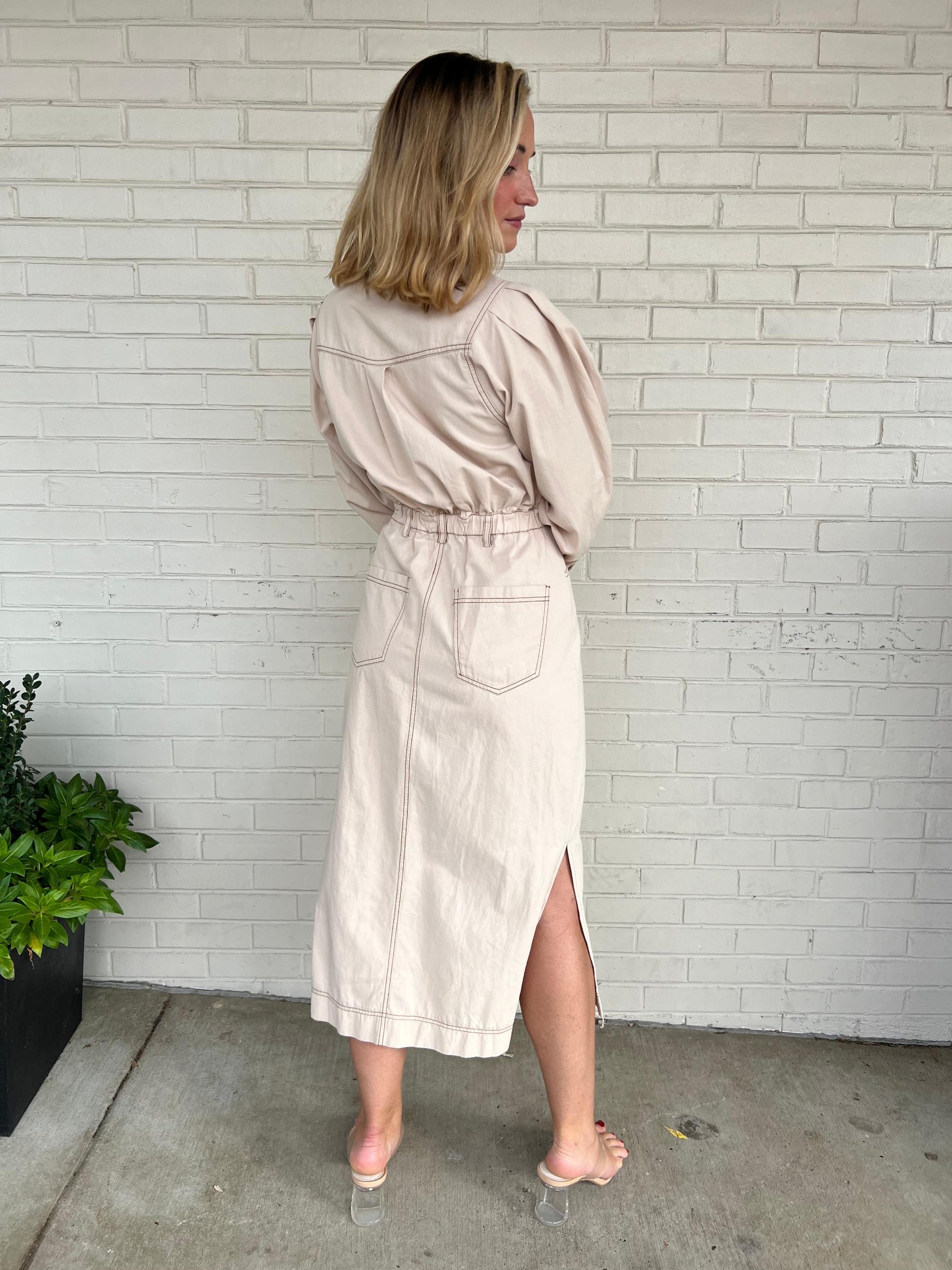 Composed Button Front Midi Shirt Dress Product Image