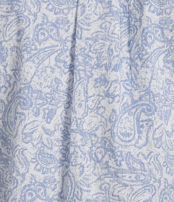 Roundtree & Yorke Long Sleeve Textured Paisley Print Slub Sport Shirt Product Image