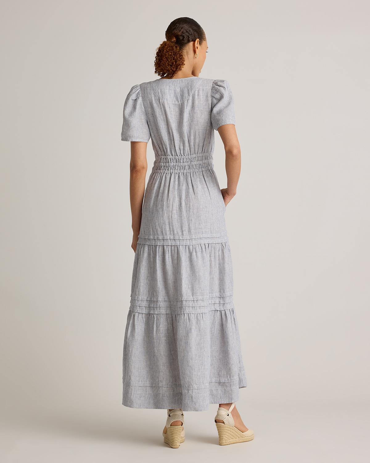 Quince | Women's 100% European Linen Tiered Maxi Dress Size XS Product Image