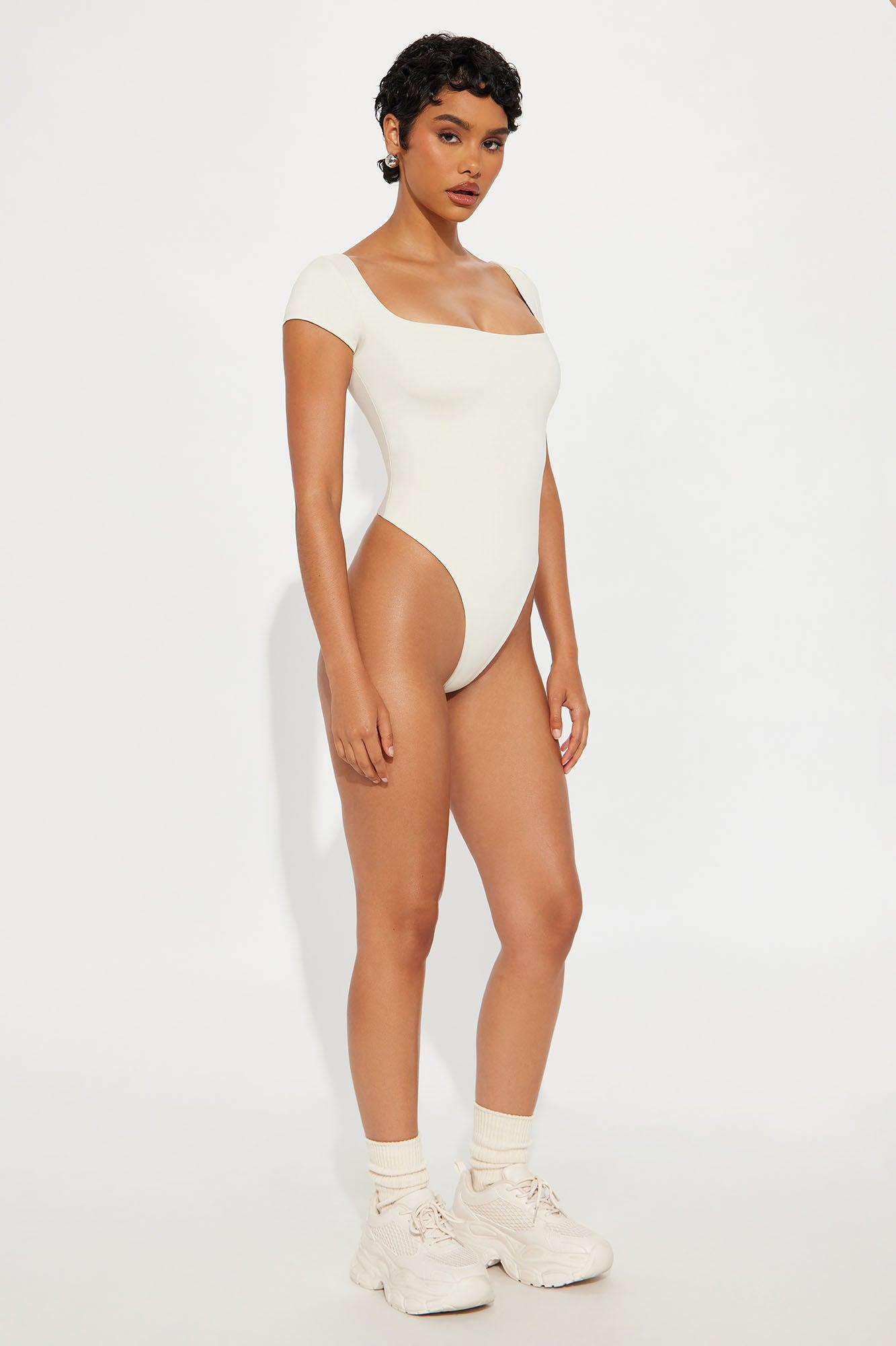 Contour Double Lined Square Neck Bodysuit - Bone Female Product Image
