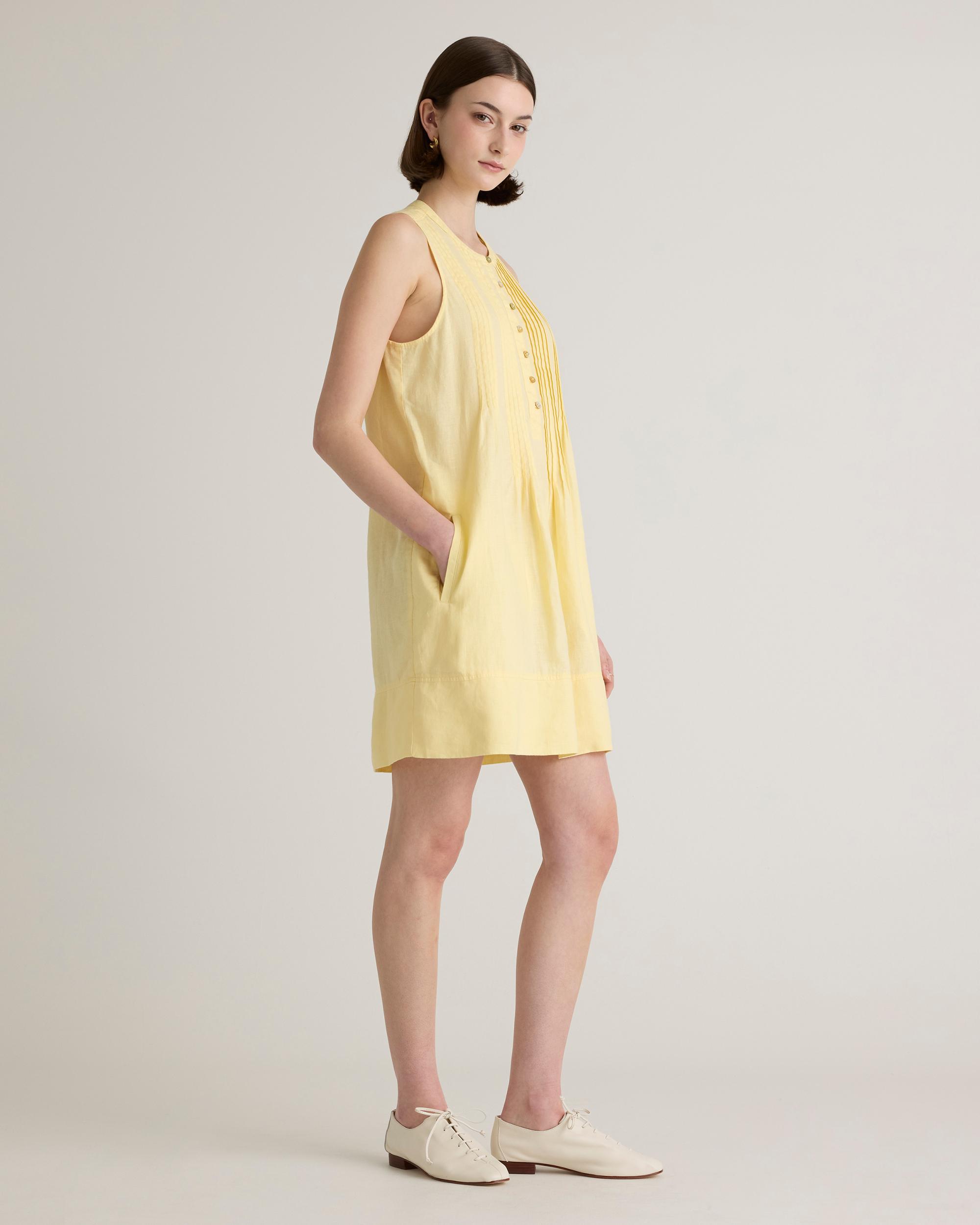 Quince | Women's 100% European Linen Sleeveless Swing Dress Product Image