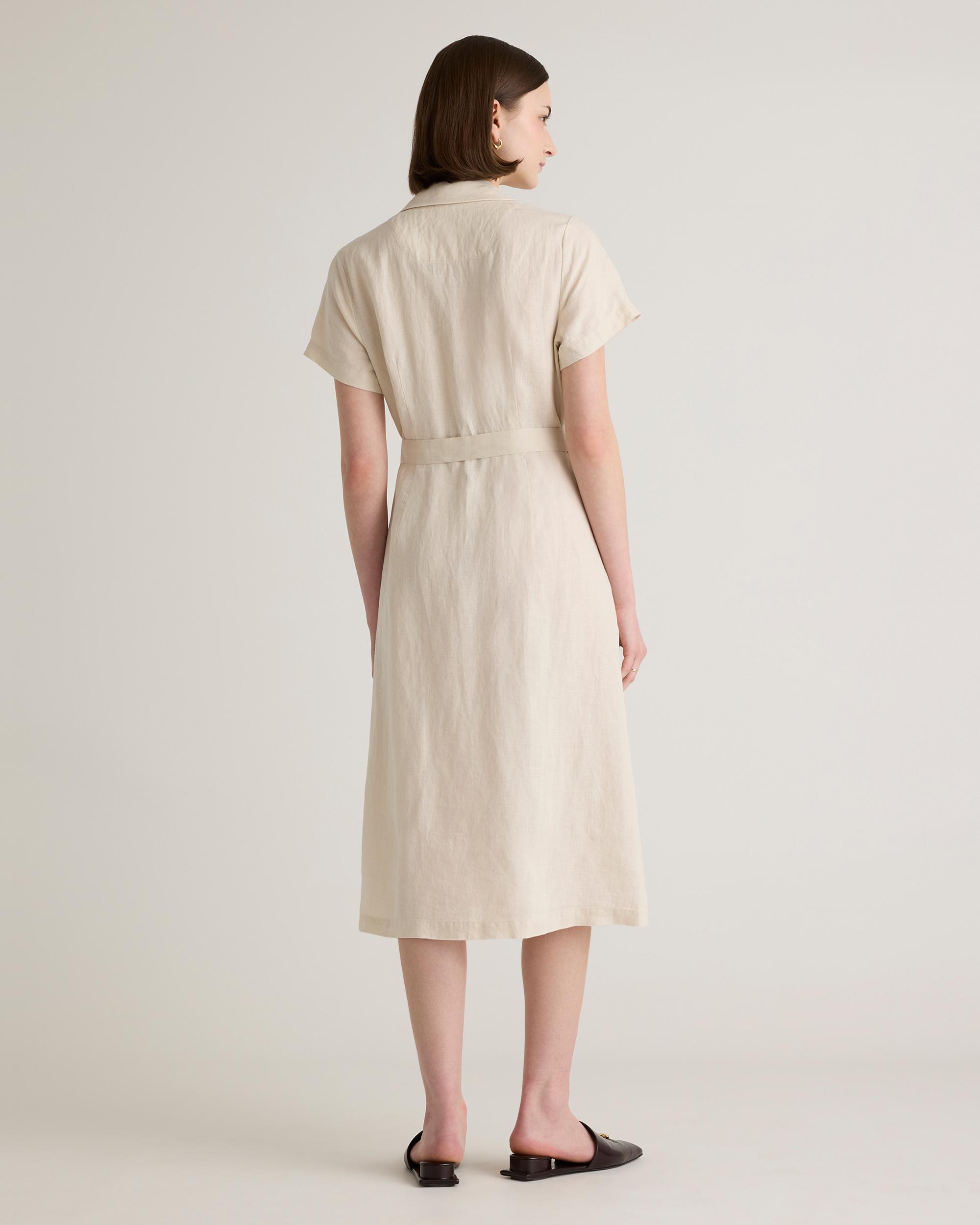 Quince | Women's 100% European Linen Button Front Dress Size XS Product Image