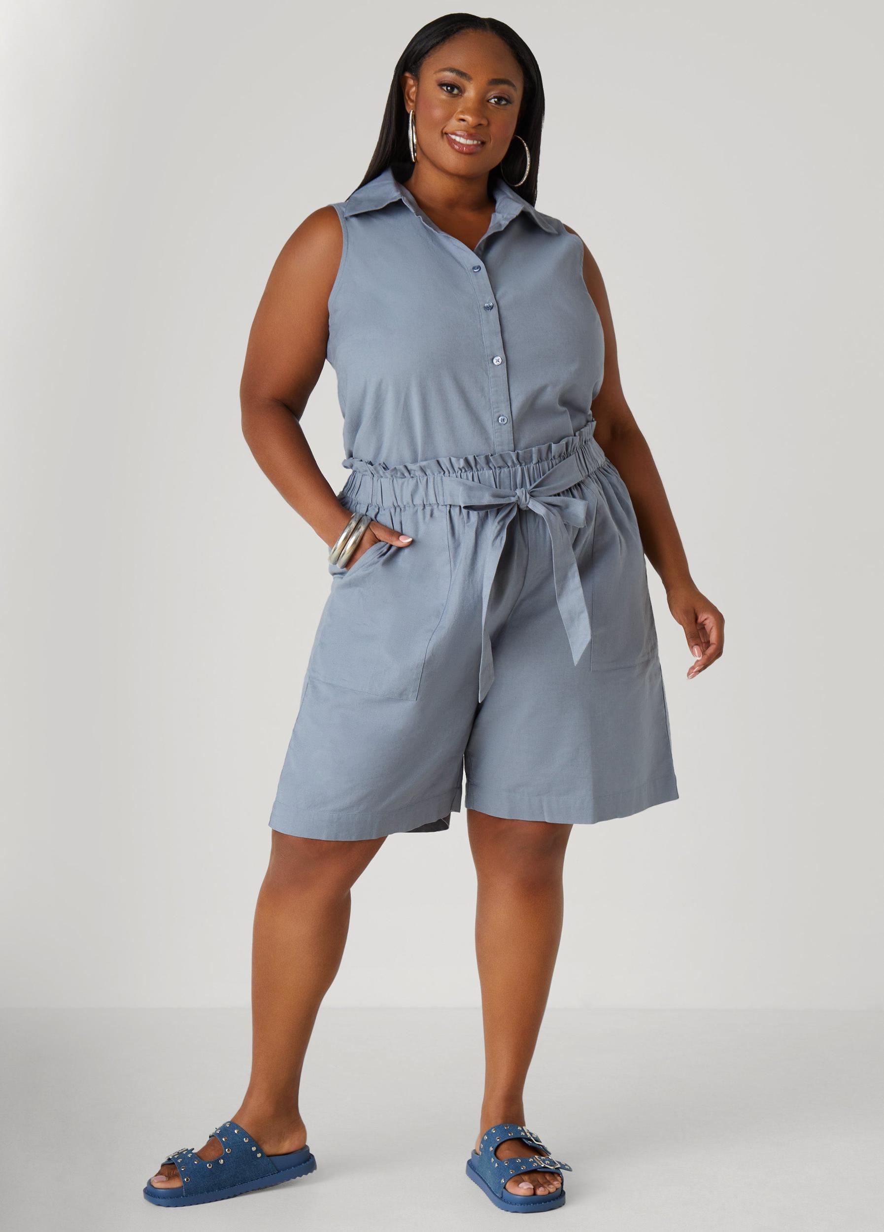 Cotton And Linen Blend Shorts Product Image