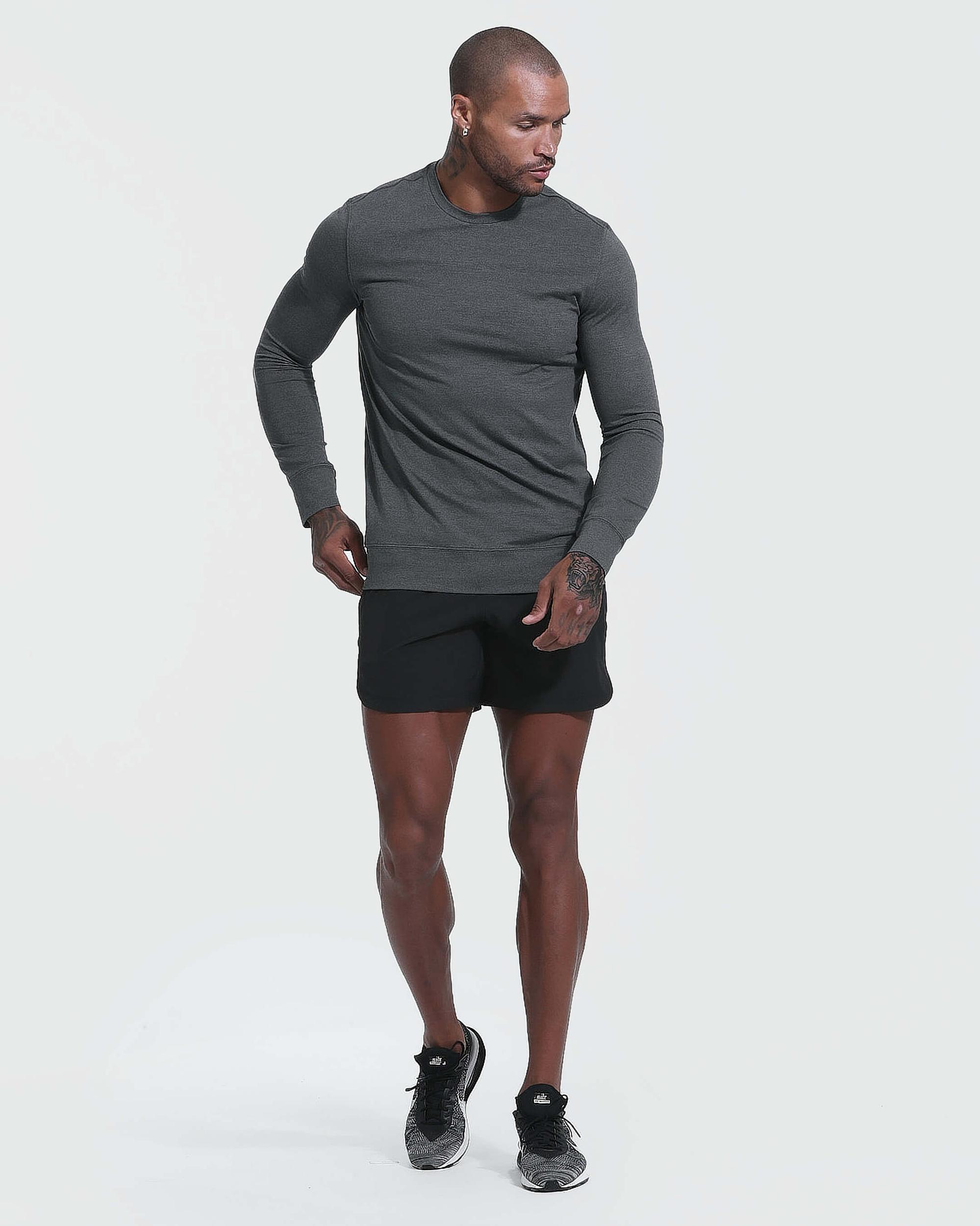 Charcoal Heather Active Comfort Crew Sweatshirt Product Image