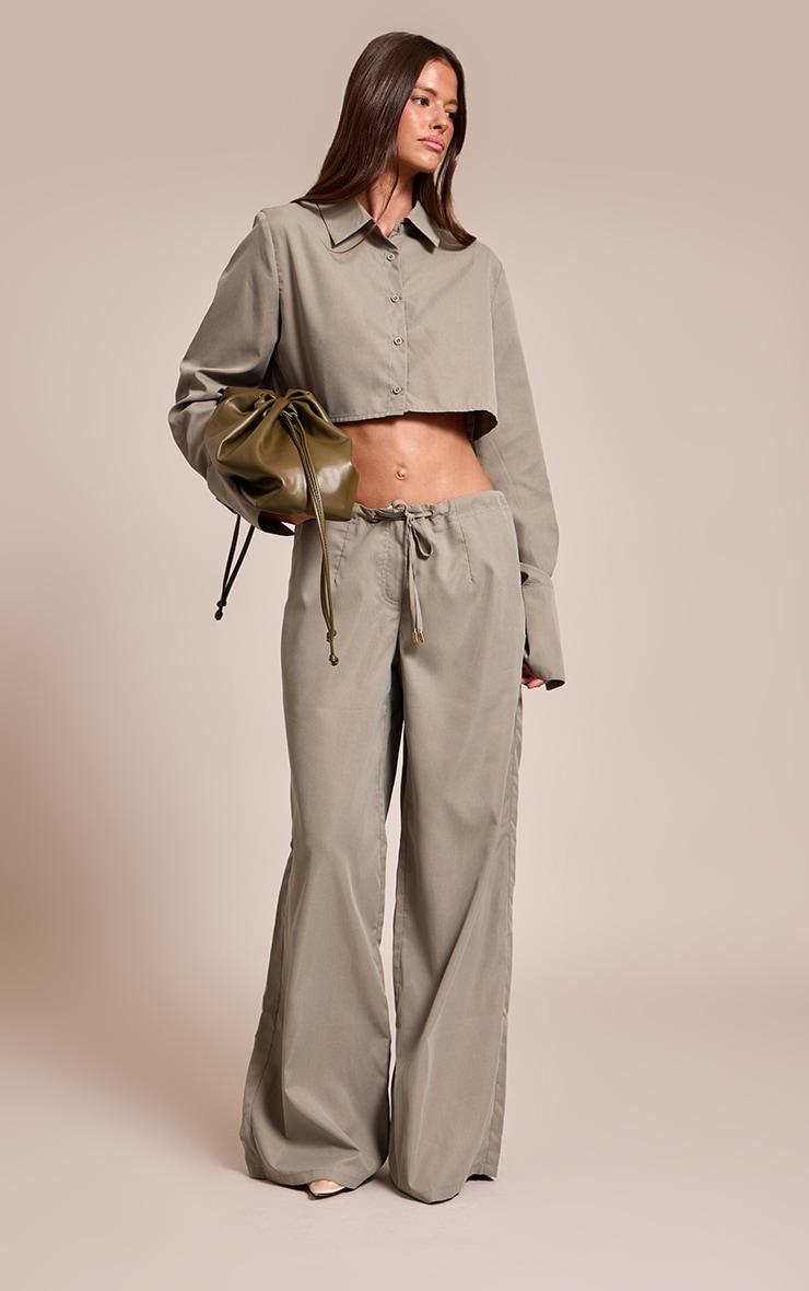 Dark Khaki Cropped Shirt Product Image