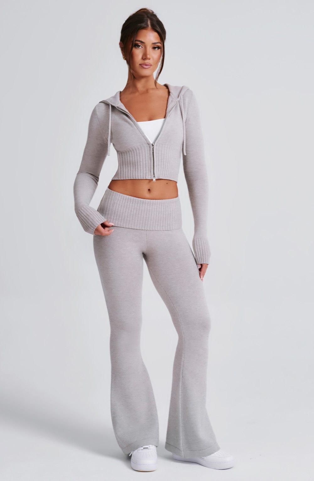 Portia Knit Pants - Light Grey Marl Product Image
