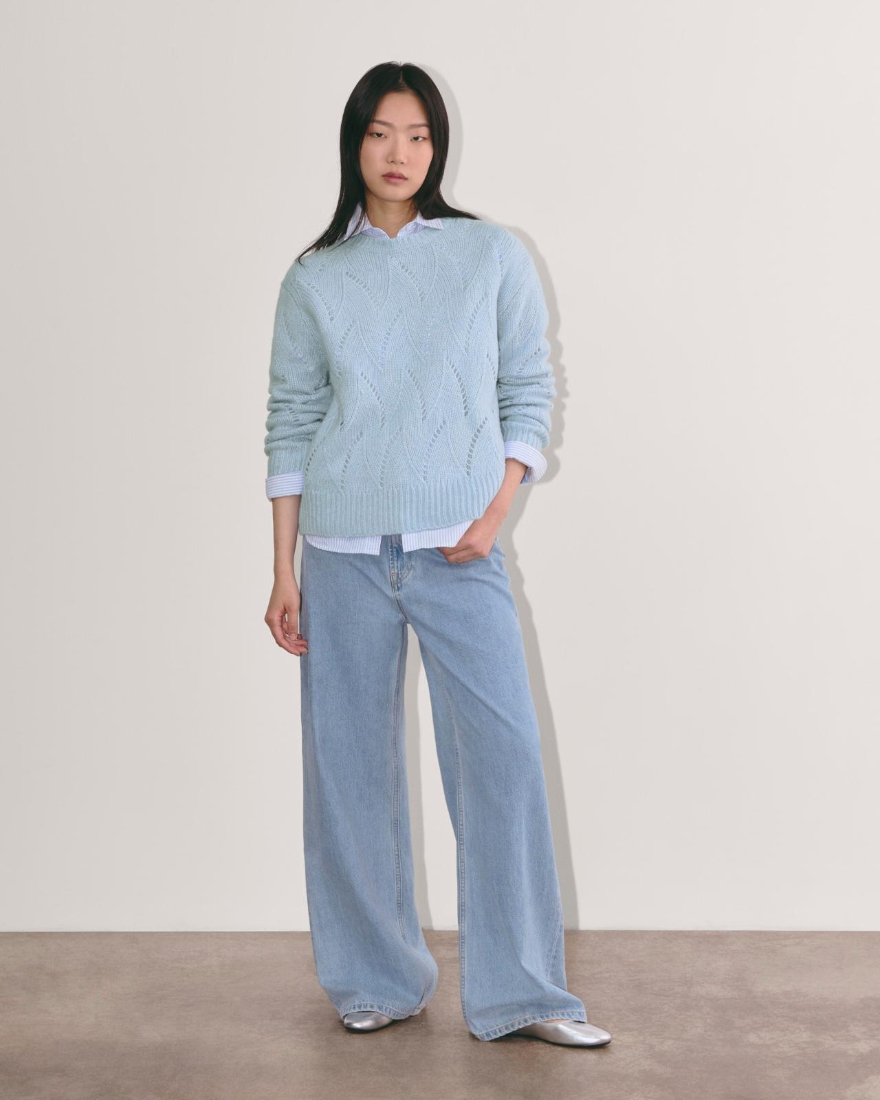 Womens Pointelle Sweater in Cloud by Everlane Product Image