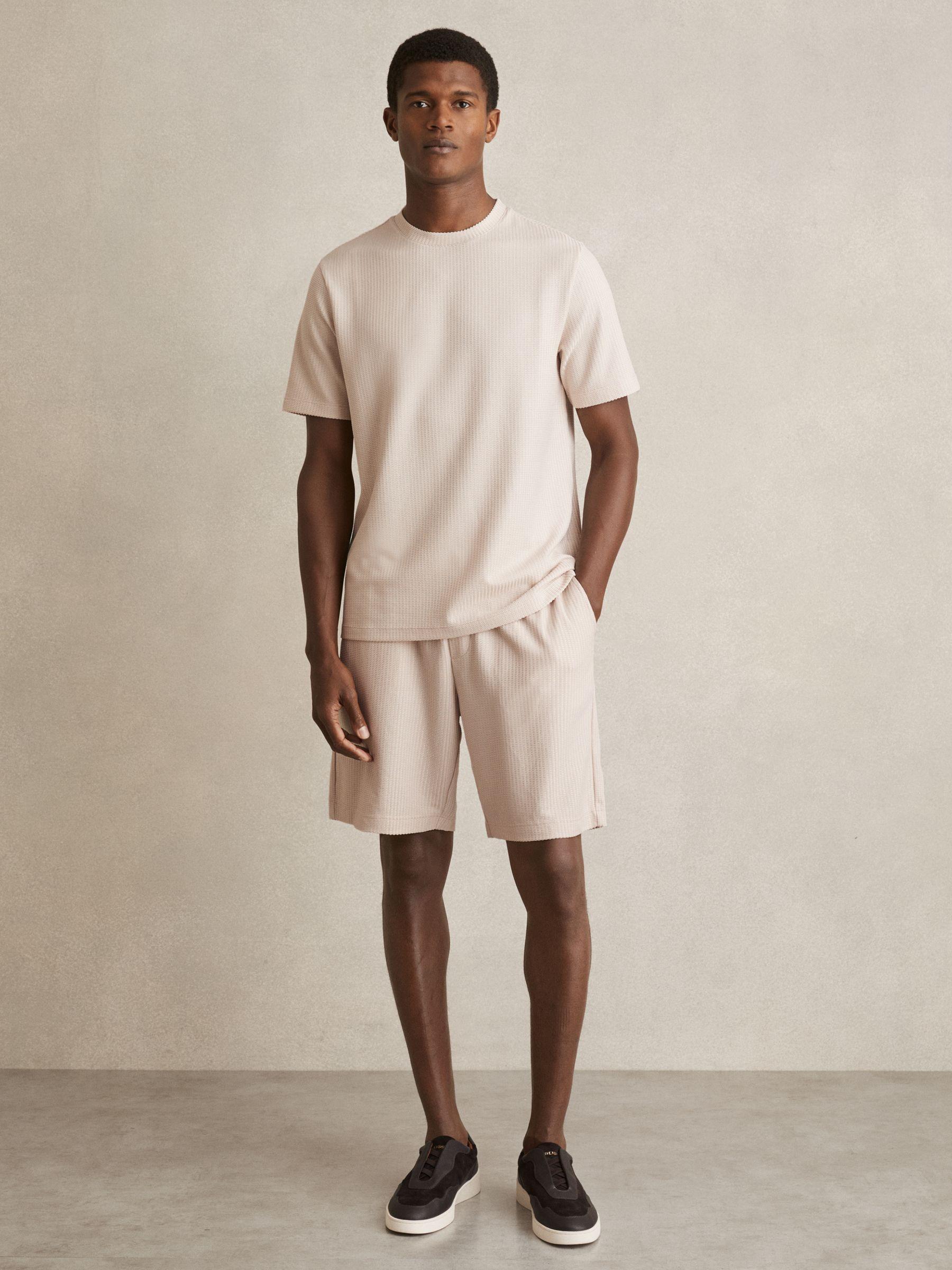 Oversized Textured T-Shirt in Champagne Product Image