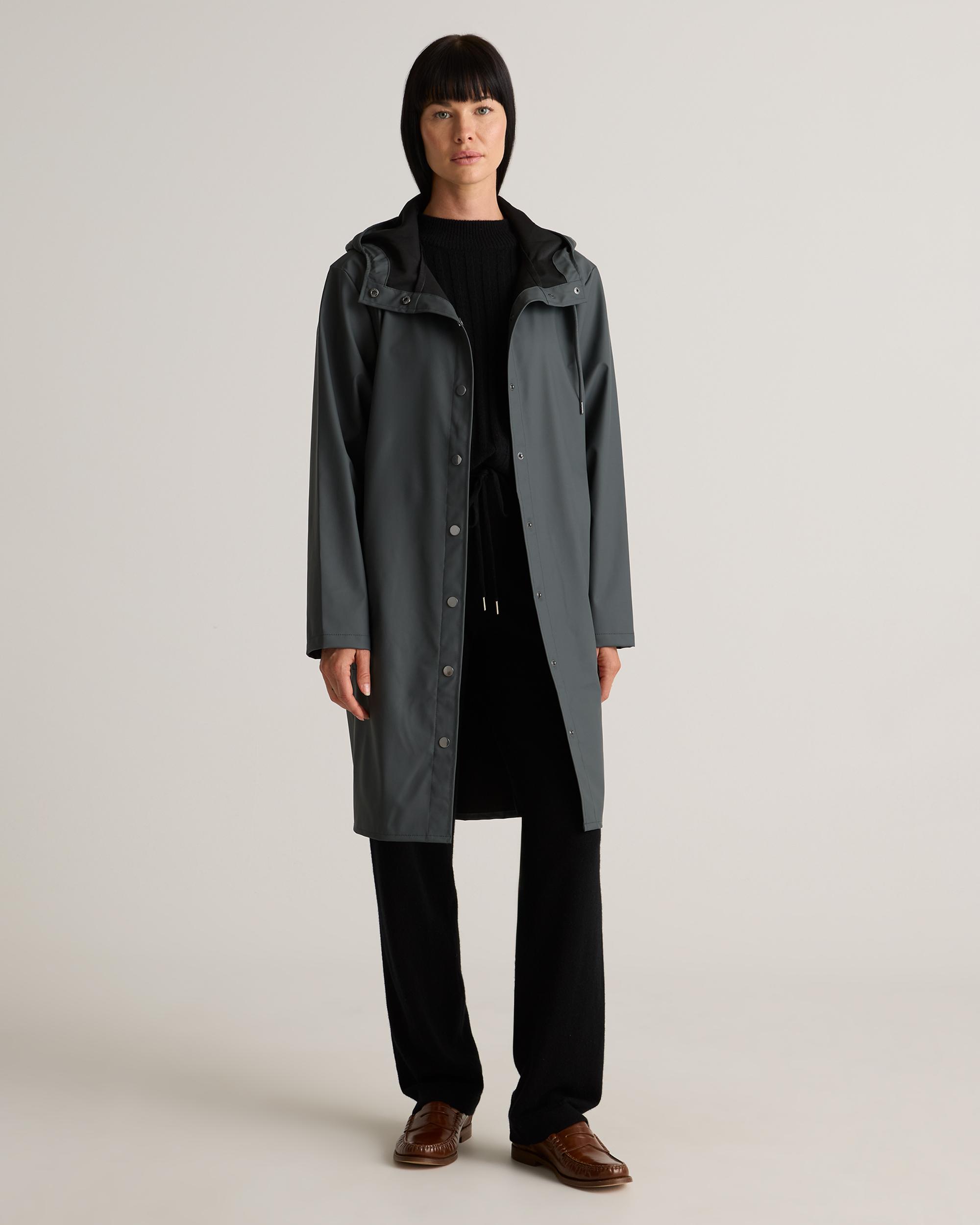Quince | Women's Waterproof Rubberized Long Rain Jacket Recycled Polyester Product Image