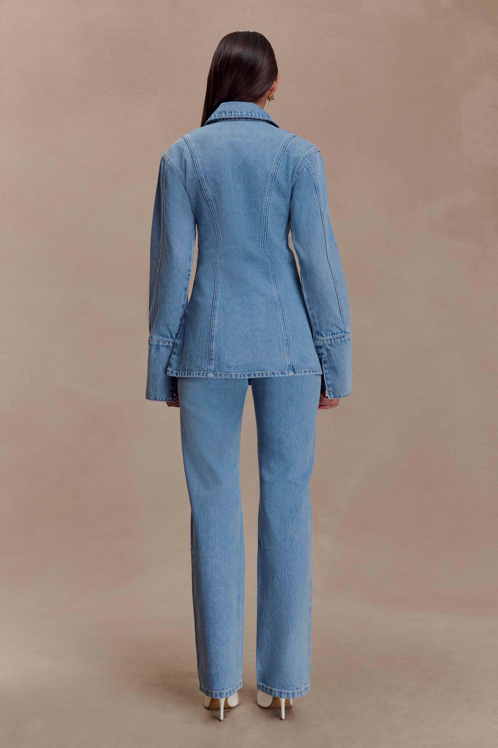 Janine High Waisted Straight Leg Jeans - Classic Blue Female Product Image