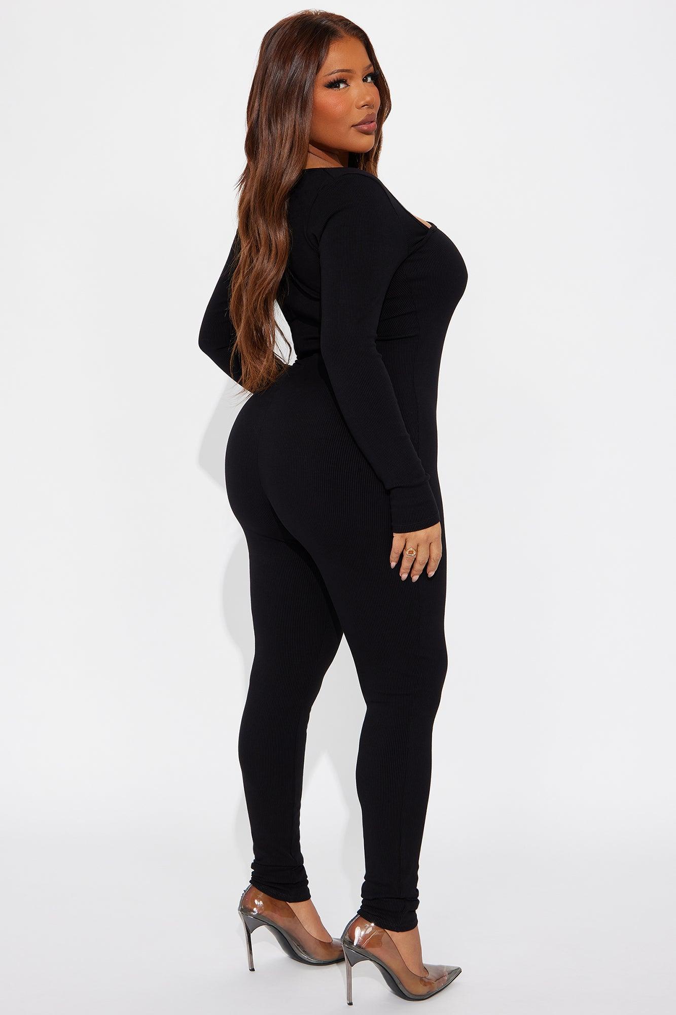Final Edit Snatched Long Sleeve Jumpsuit - Black Female Product Image