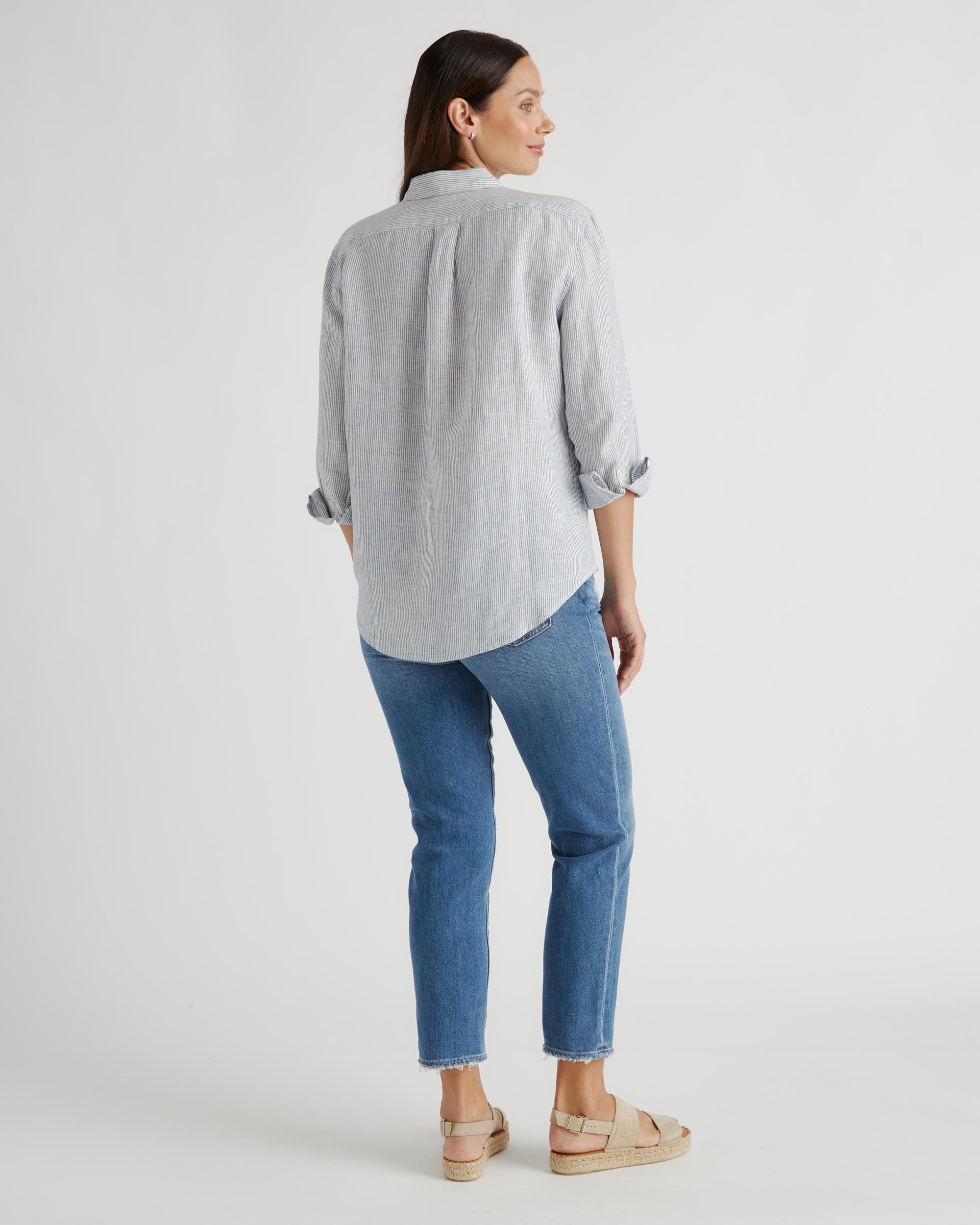 Quince | Women's 100% European Linen Maternity Long Sleeve Shirt Size XS Product Image