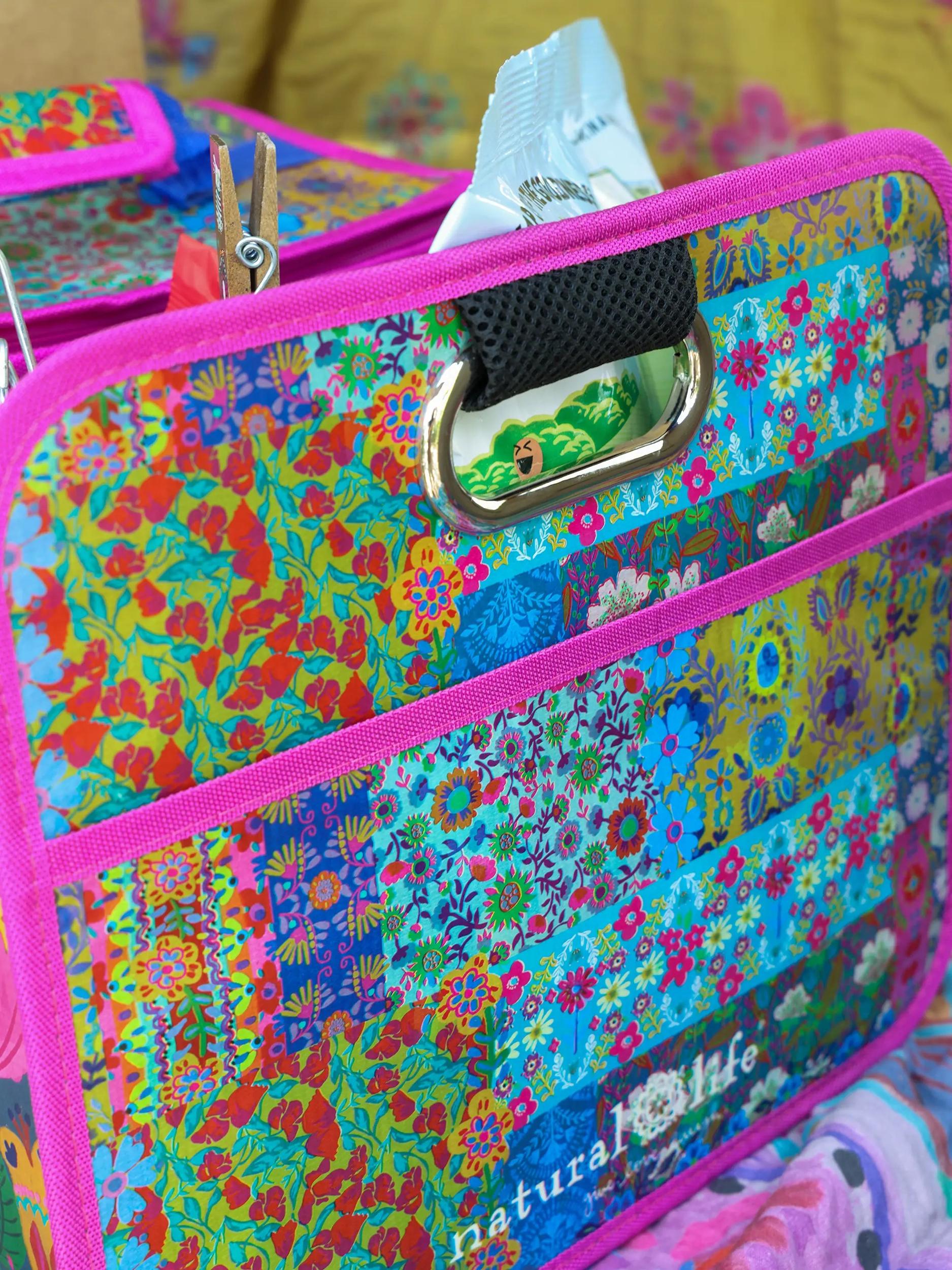 Car Trunk Organizer - Navy Folk Flower Product Image