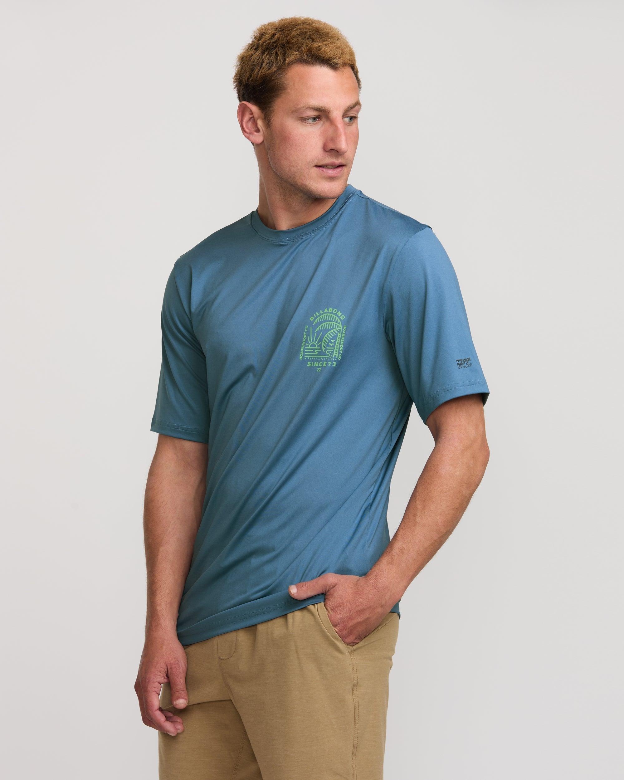 Last Night Loose Fit Short Sleeve Surf Tee - Bay Blue Male Product Image