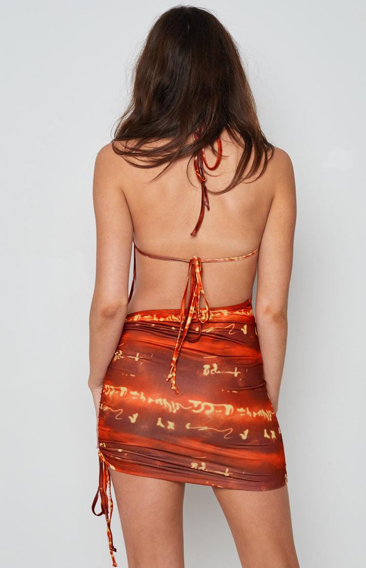 Elysha Halter Mini Dress Red Product Image