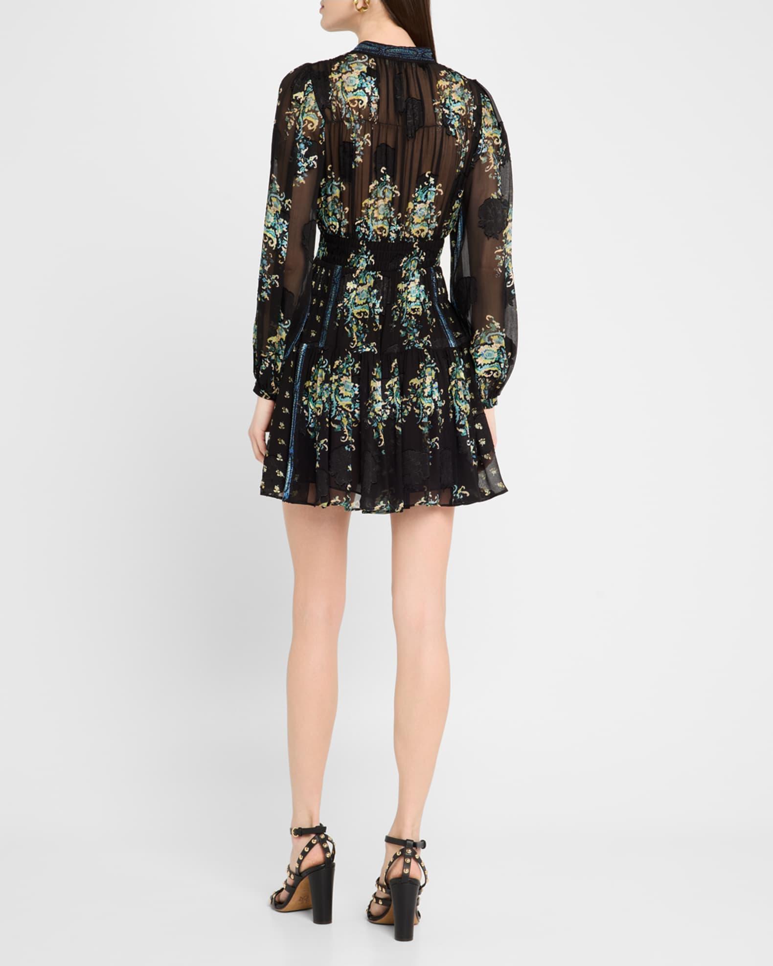 Maris Necktie Long-Sleeve Mini Dress Product Image