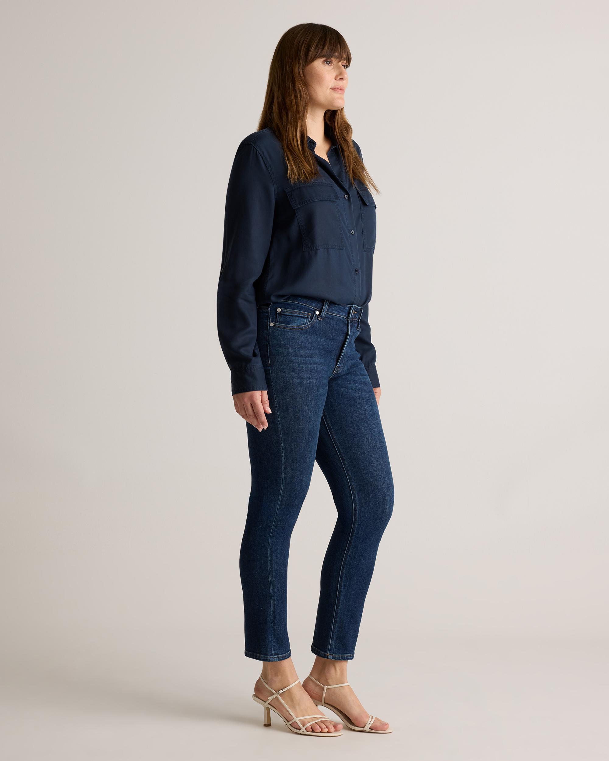Quince | Women's Luna Stretch Slim Straight Jeans Organic Cotton Product Image