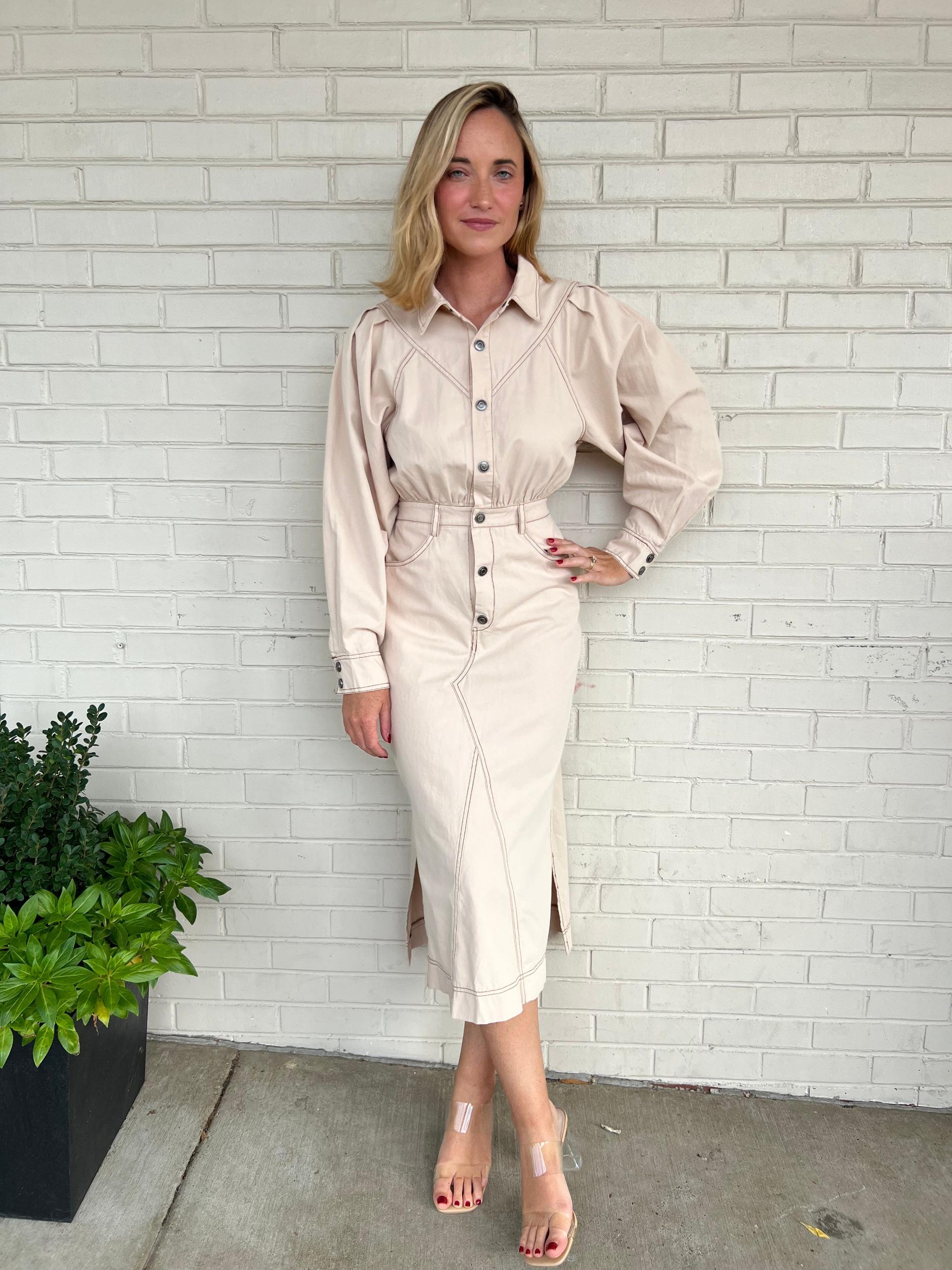 Composed Button Front Midi Shirt Dress Product Image