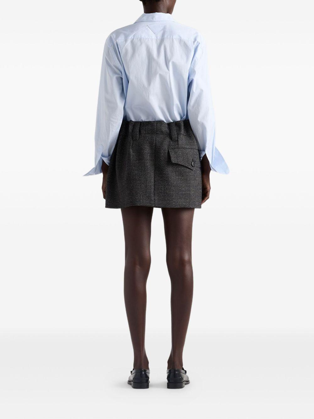 check-pattern wool mini skirt Product Image