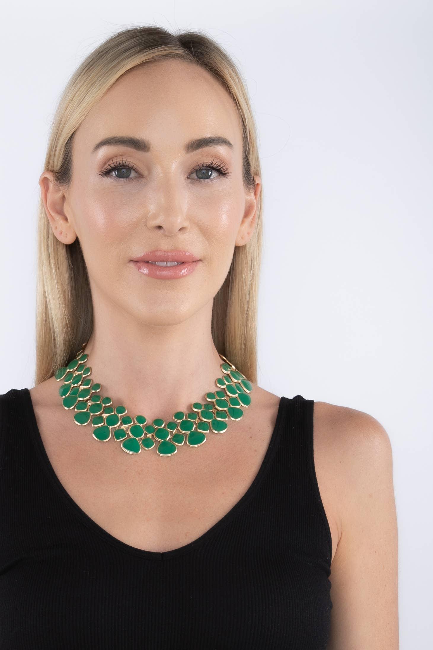 Kelly Green Honey Comb Necklace Product Image