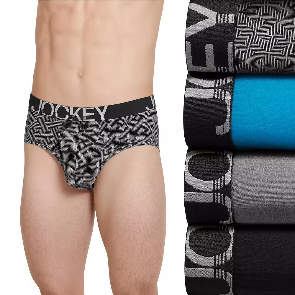Men's Jockey 4-Pack ActiveStretch™ Briefs, Size: XXL, Zstripe Team Product Image