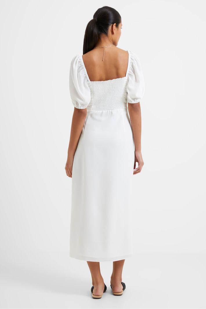 Afina Verona Ruched Midi Dress- Summer White Product Image