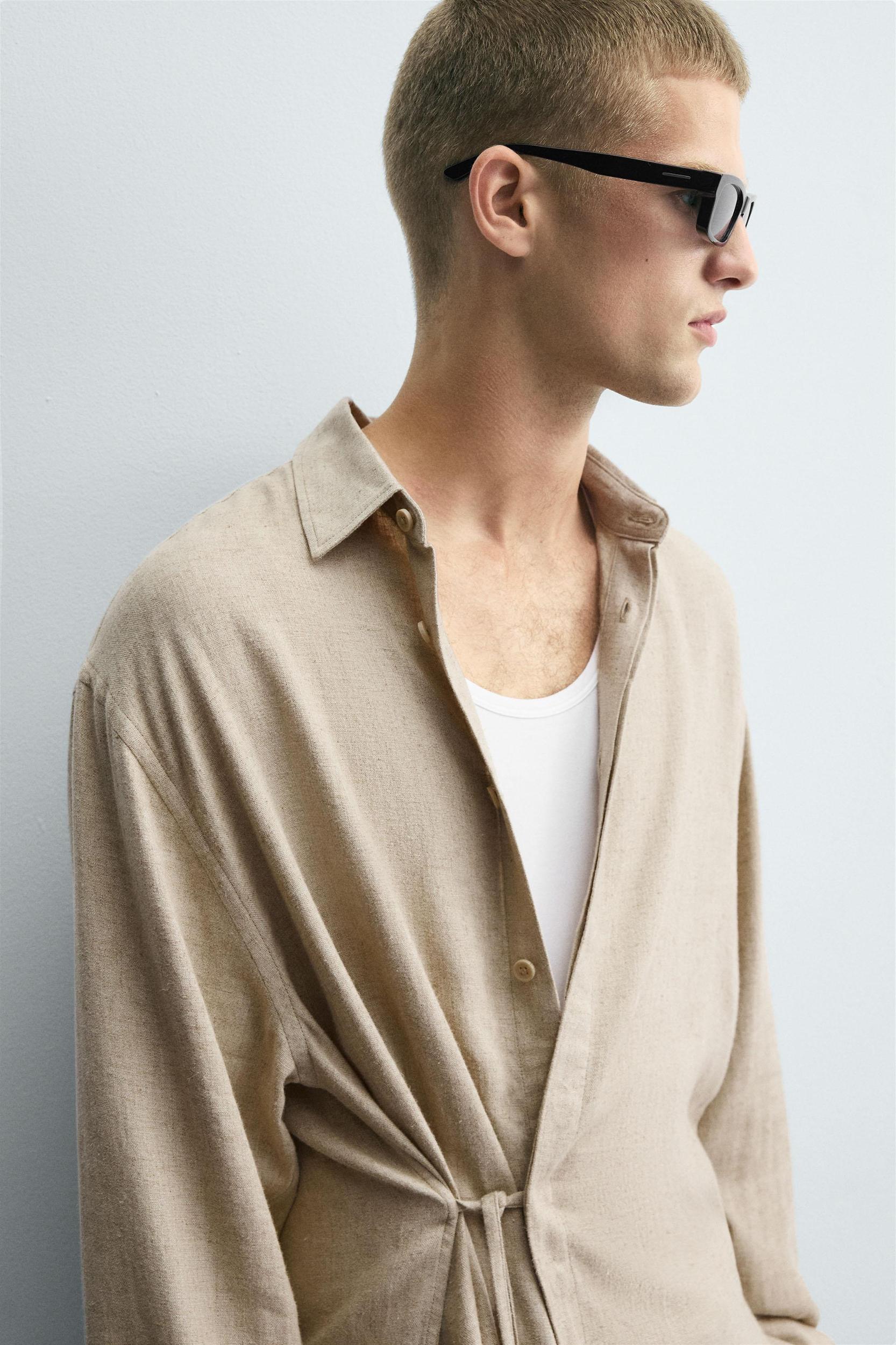 LINEN - VISCOSE TIE SHIRT Product Image