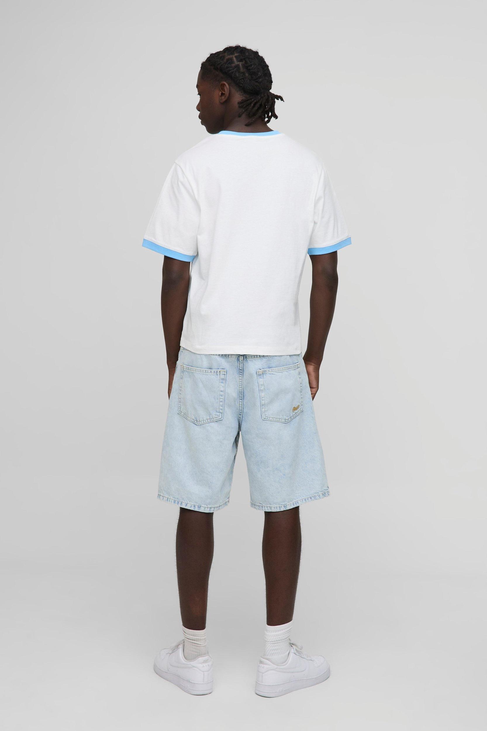 Boxy Palm Graphic Ringer T-Shirt | boohooMAN USA Product Image