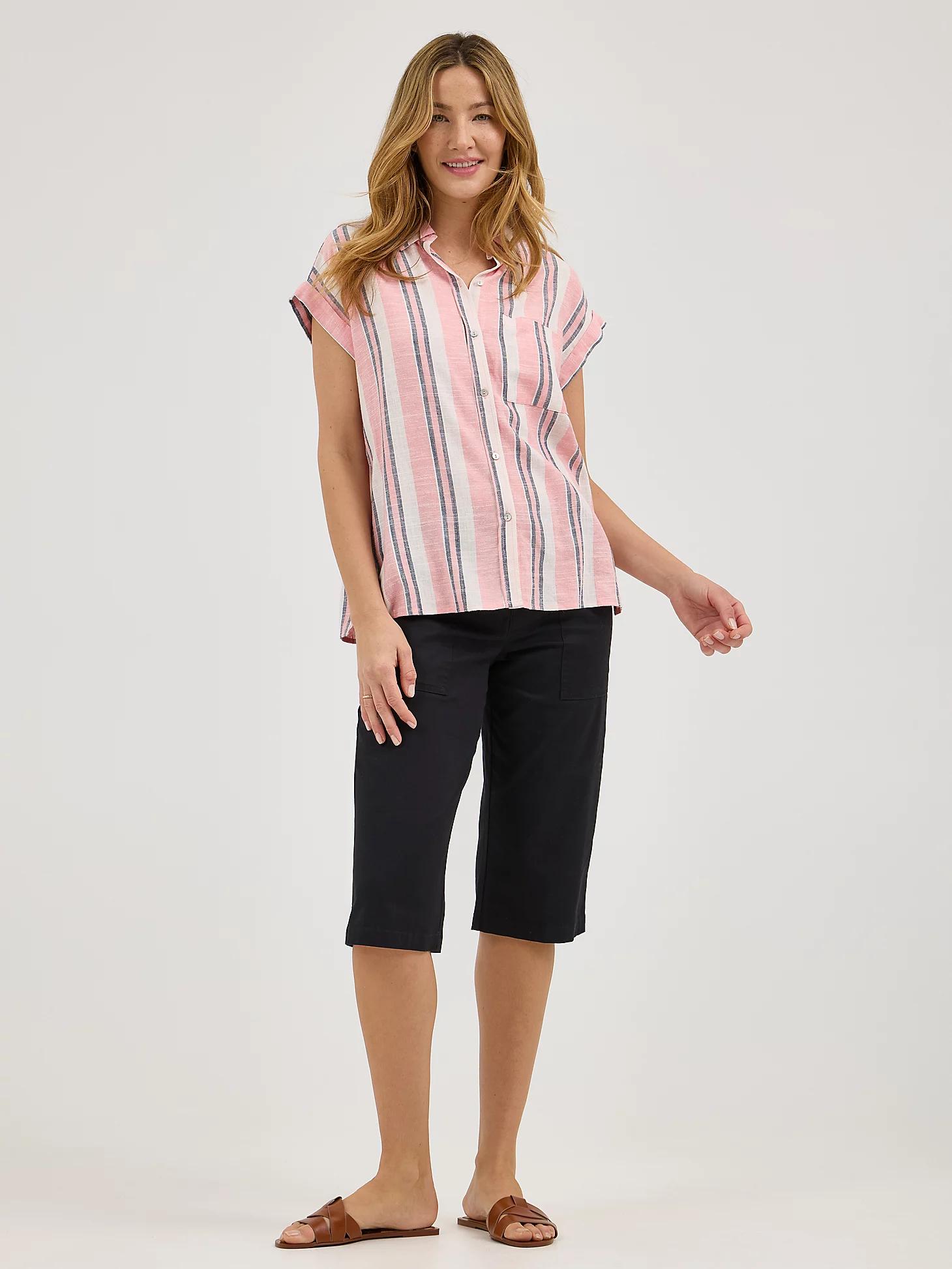 Women's Stripe Linen Button Down Shirt | Women's Tops | Lee® Product Image