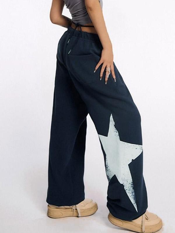 Star Print High Waist Stretchy Sweatpants Product Image