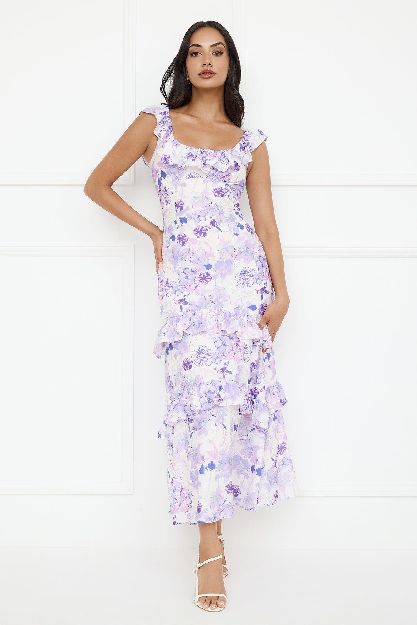 Midnight Magnolia Maxi Dress Purple Product Image