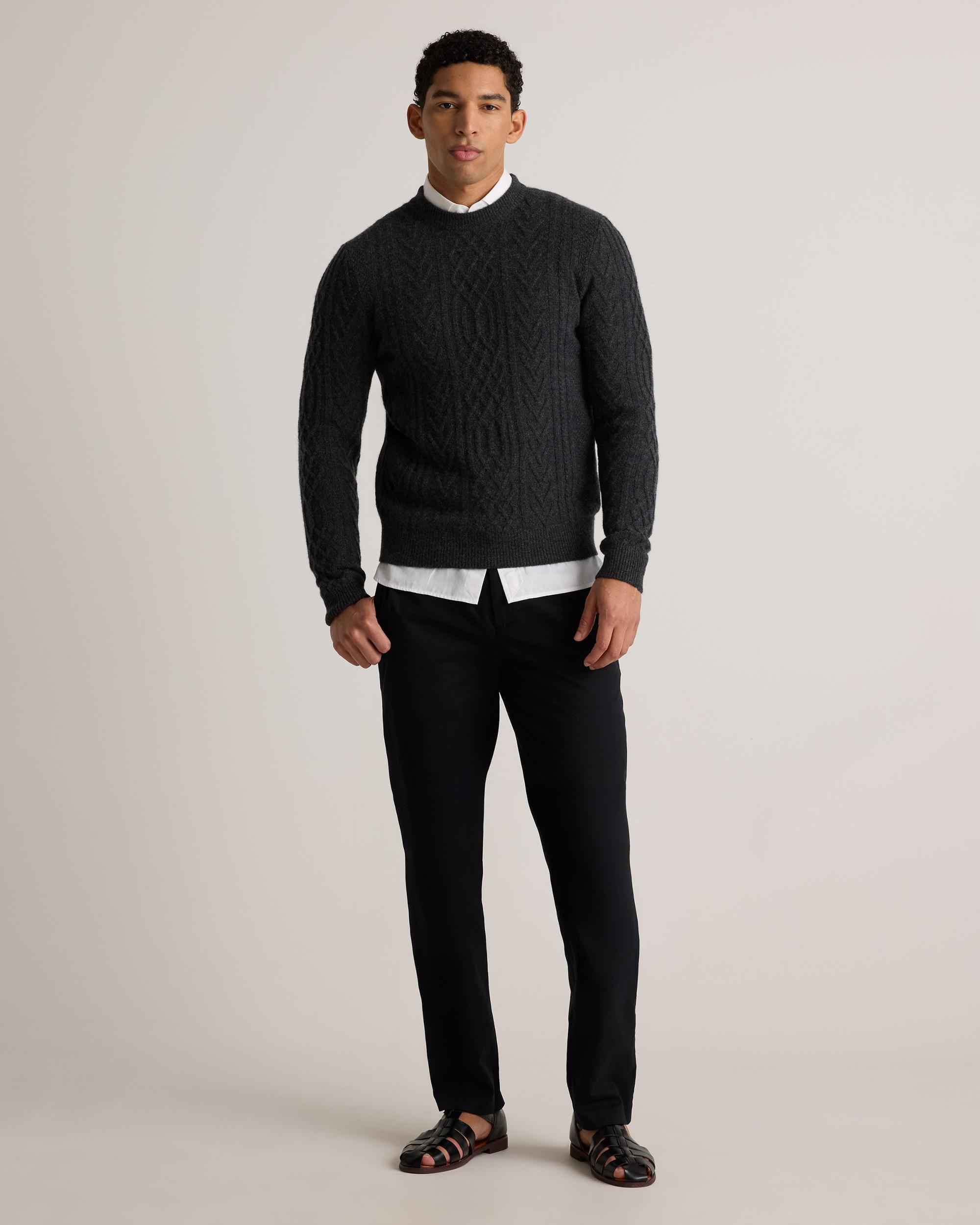 Quince | Men's Mongolian Cashmere Cable Crewneck Sweater Product Image