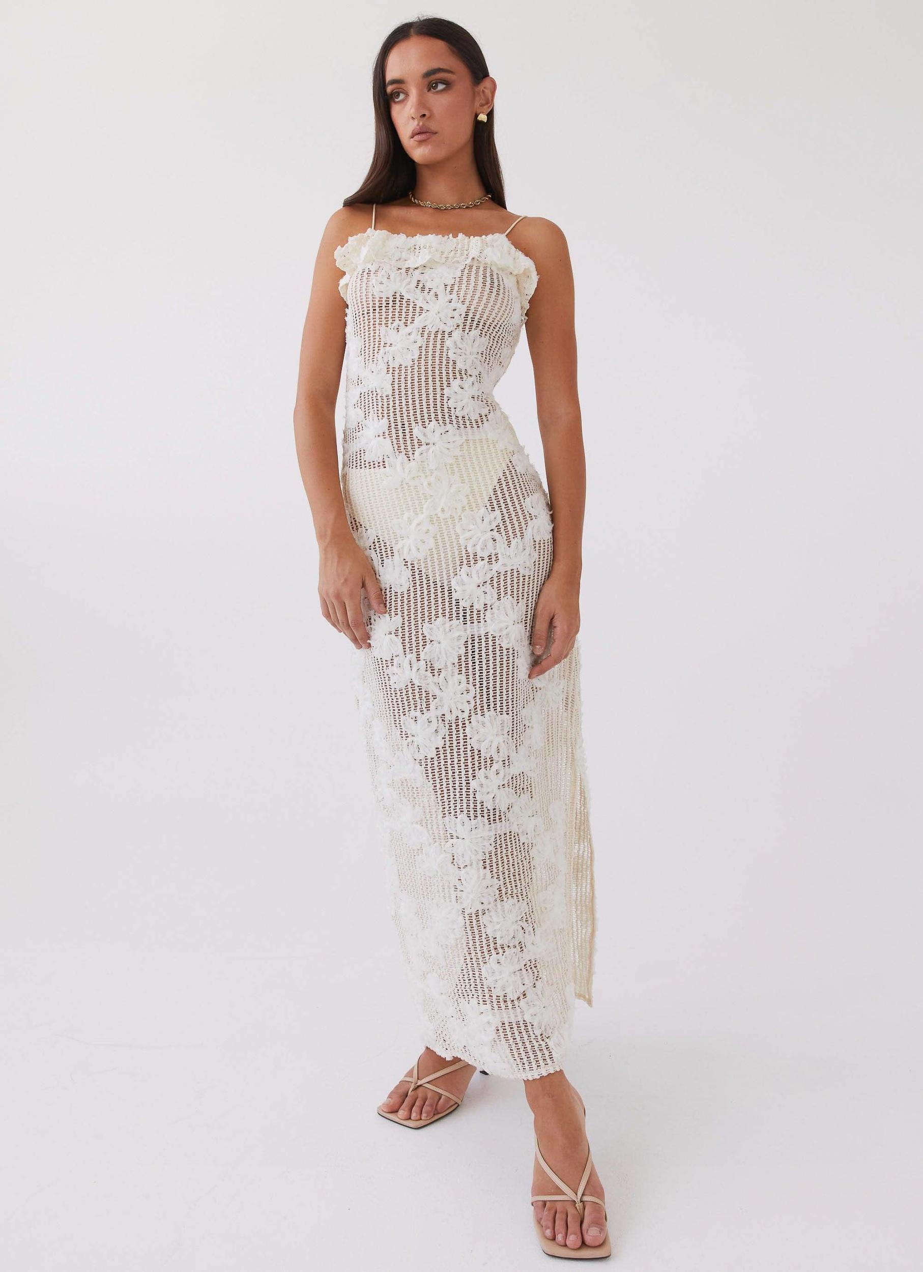 Evangeline Embroidered Maxi Dress - Ivory Tea Product Image