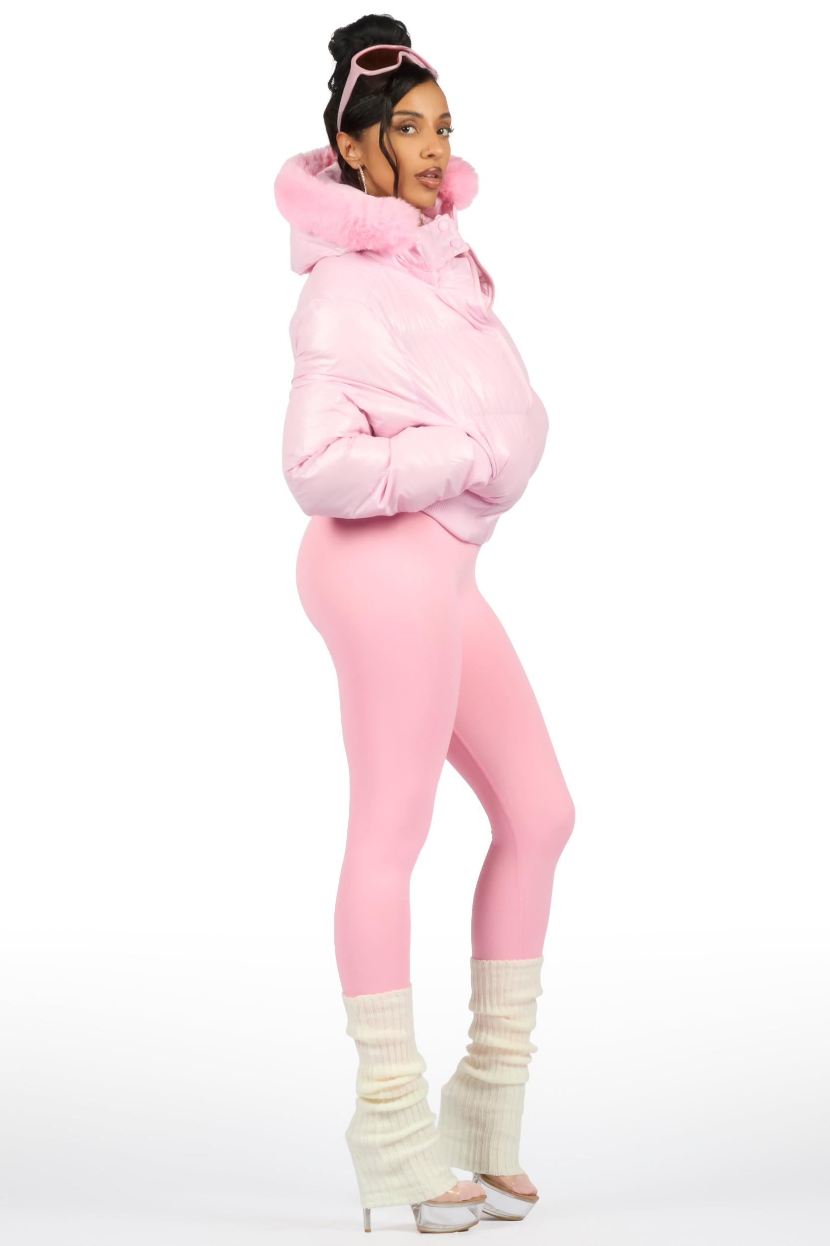 Moncia Pink Puffer Jacket Female Product Image