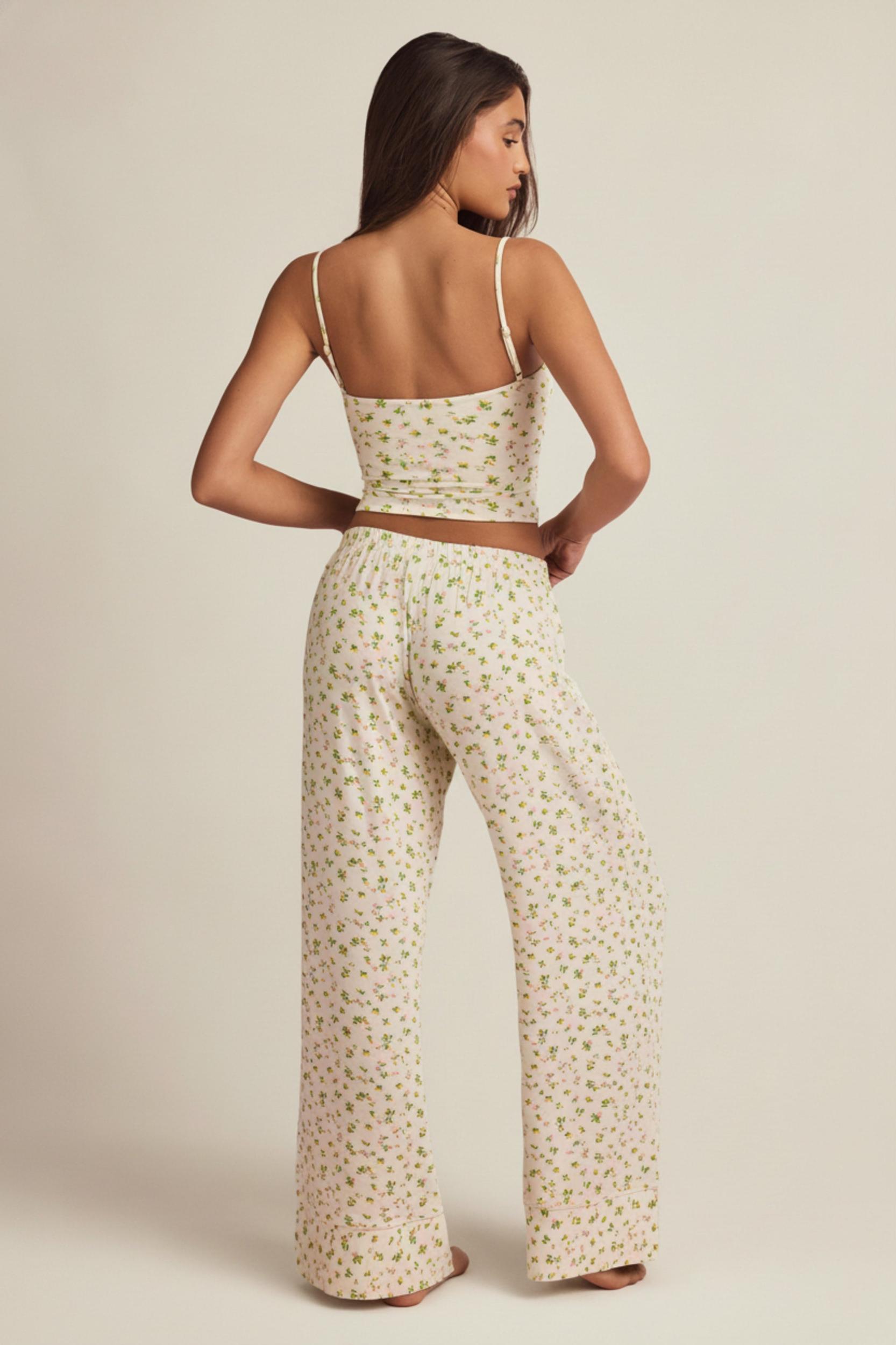 Modal Mid-Rise Pyjama Trousers in Lemon Print Product Image