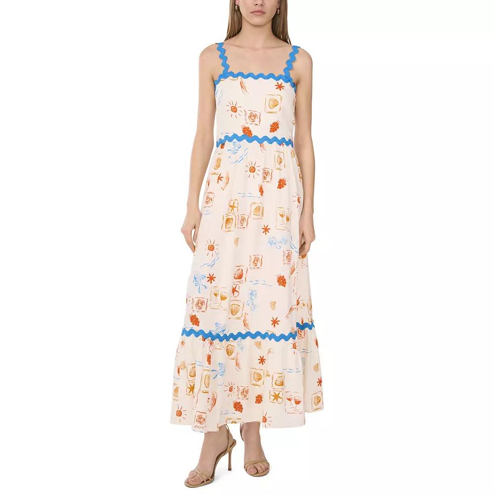 Women's MSK Tiered Linen Dress with Ric Rac Trim,  Product Image