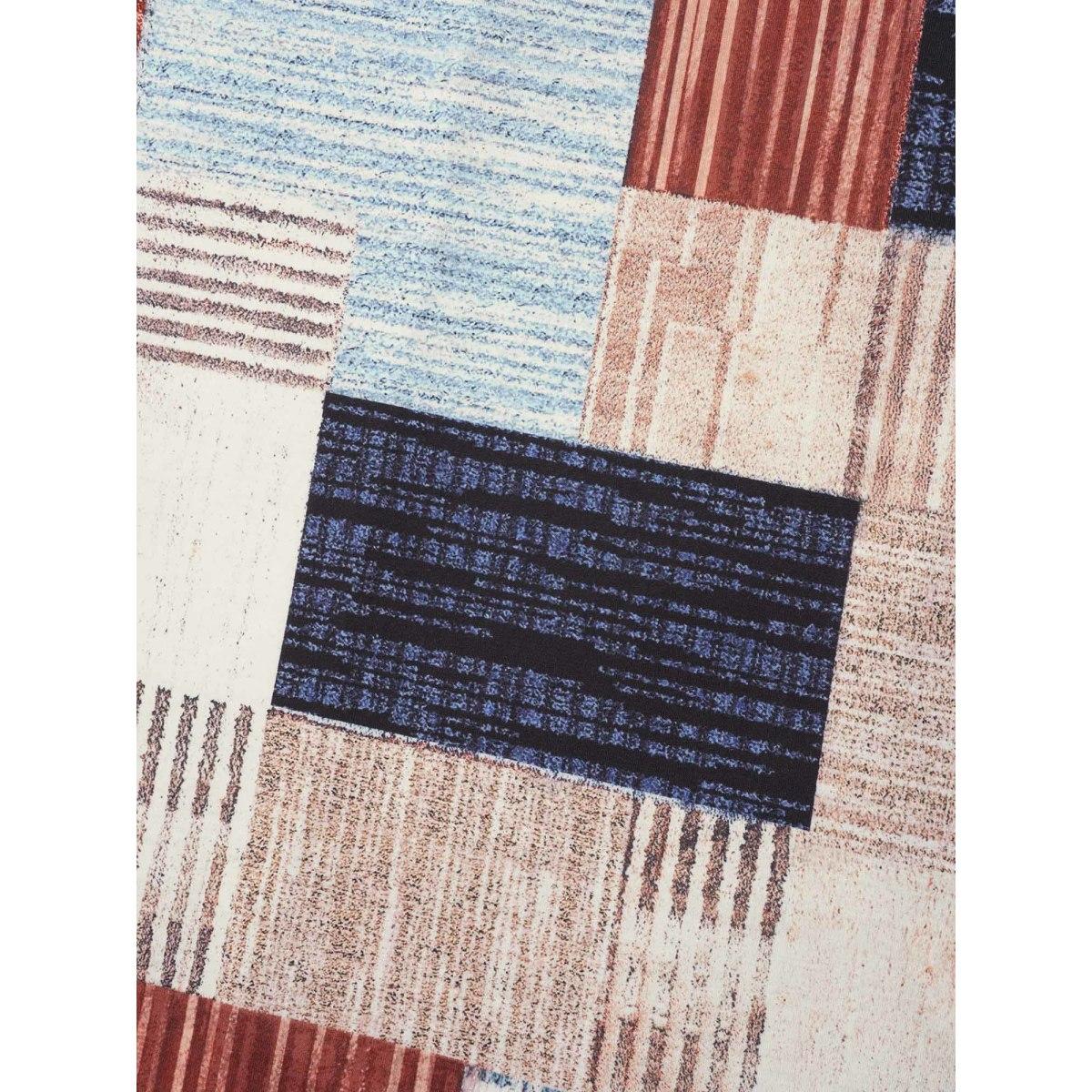 Plus Size Abstract Print Round Neck Flared Midi Dress Multicolor Women Casual Non Knit Dresses Bloomchic 22-24/3X Product Image