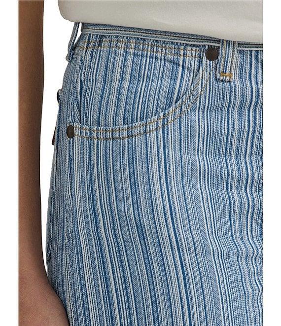 Wrangler Sunset Denim Pinstripe Mid Rise Straight Leg Jeans Product Image